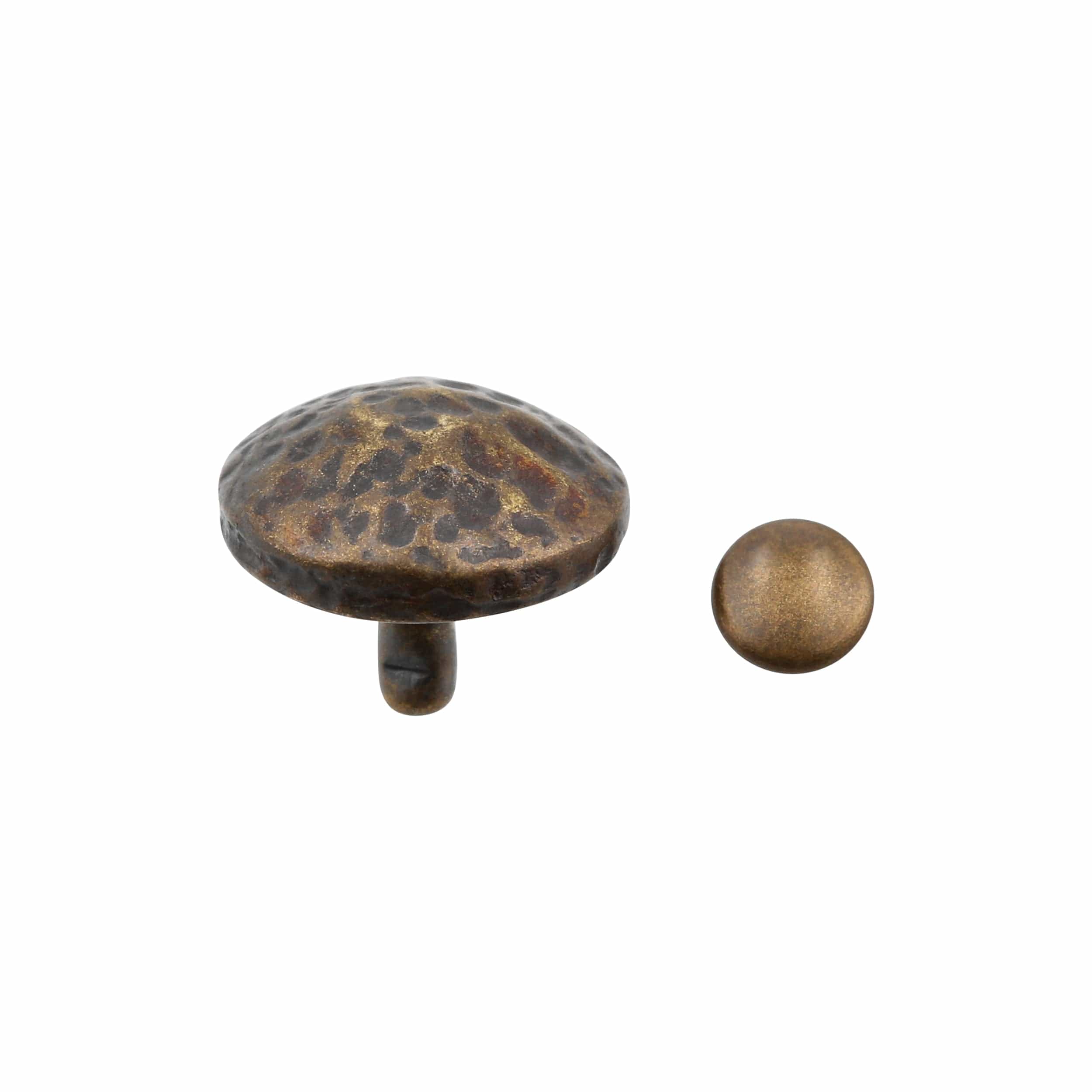 11.11mm Antique Brass, Textured Round Stud, Zinc Alloy - PK5 - Image 3