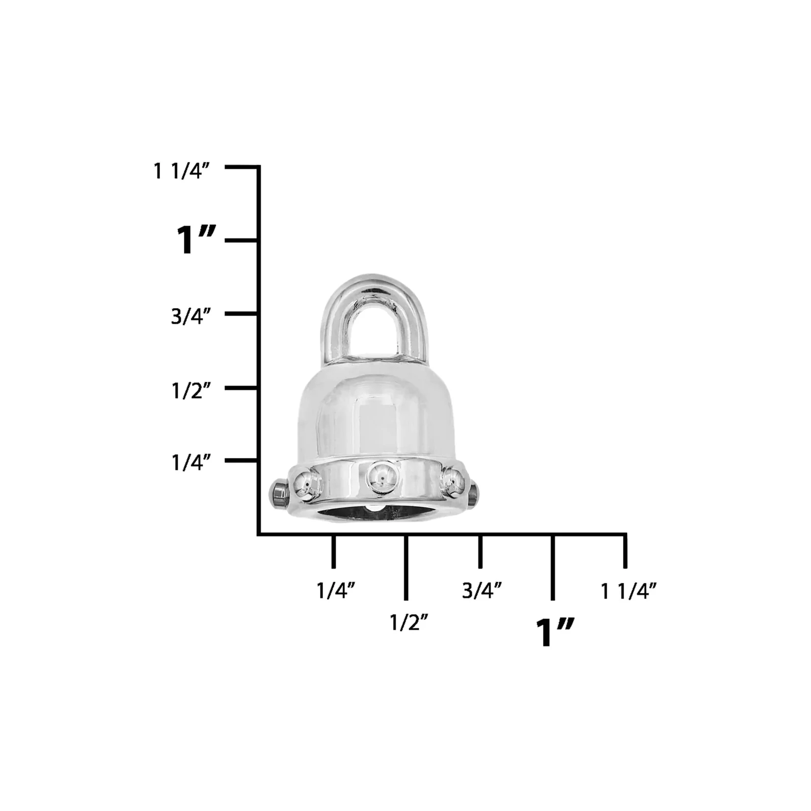 3/8" Shiny Nickel, Purse Strap End Cap, Zinc Alloy - Image 2