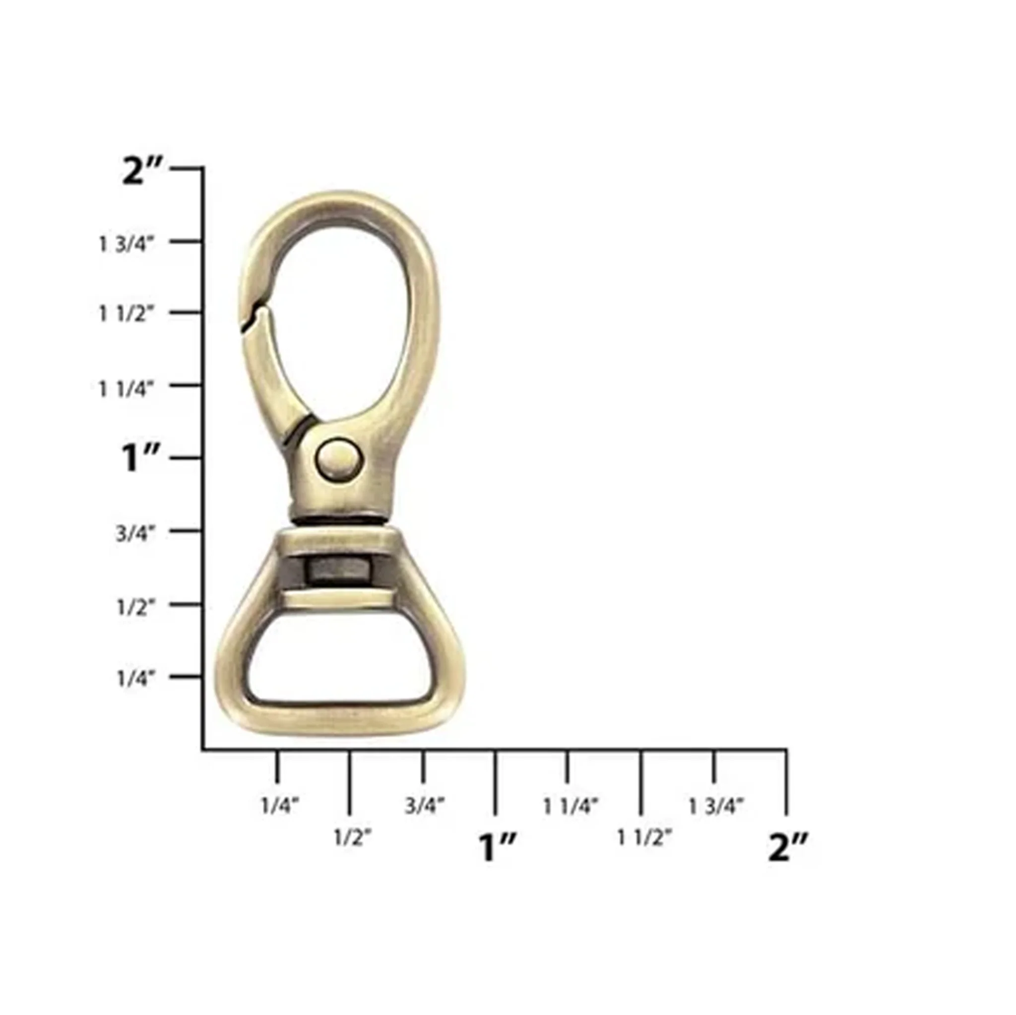 5/8" Brushed Antique Brass, Lever Swivel Snap Hook, Zinc Alloy - Image 2