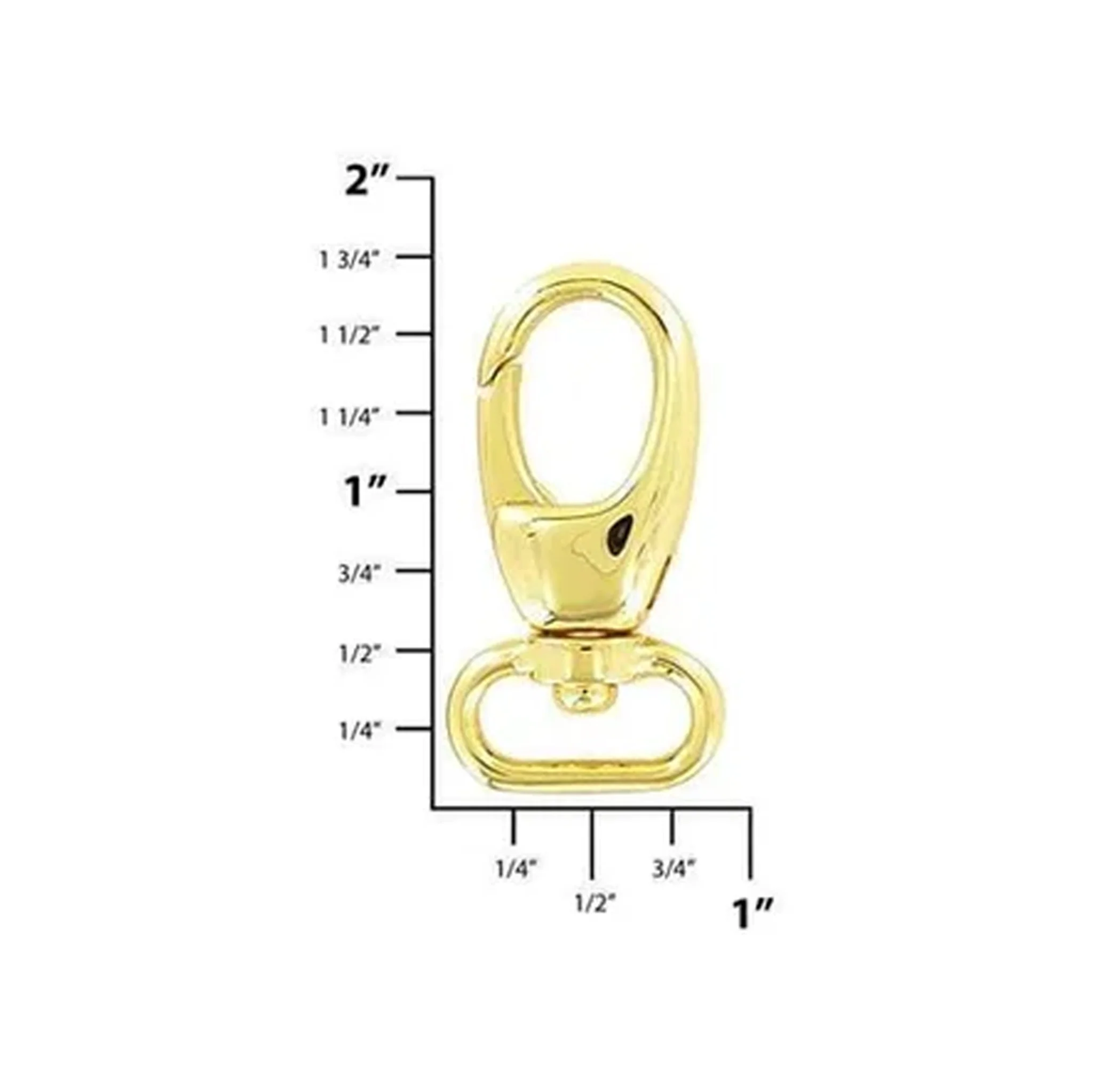 5/8" Shiny Gold, 1 5/8" Lever Swivel Snap Hook, Zinc Alloy - Image 2