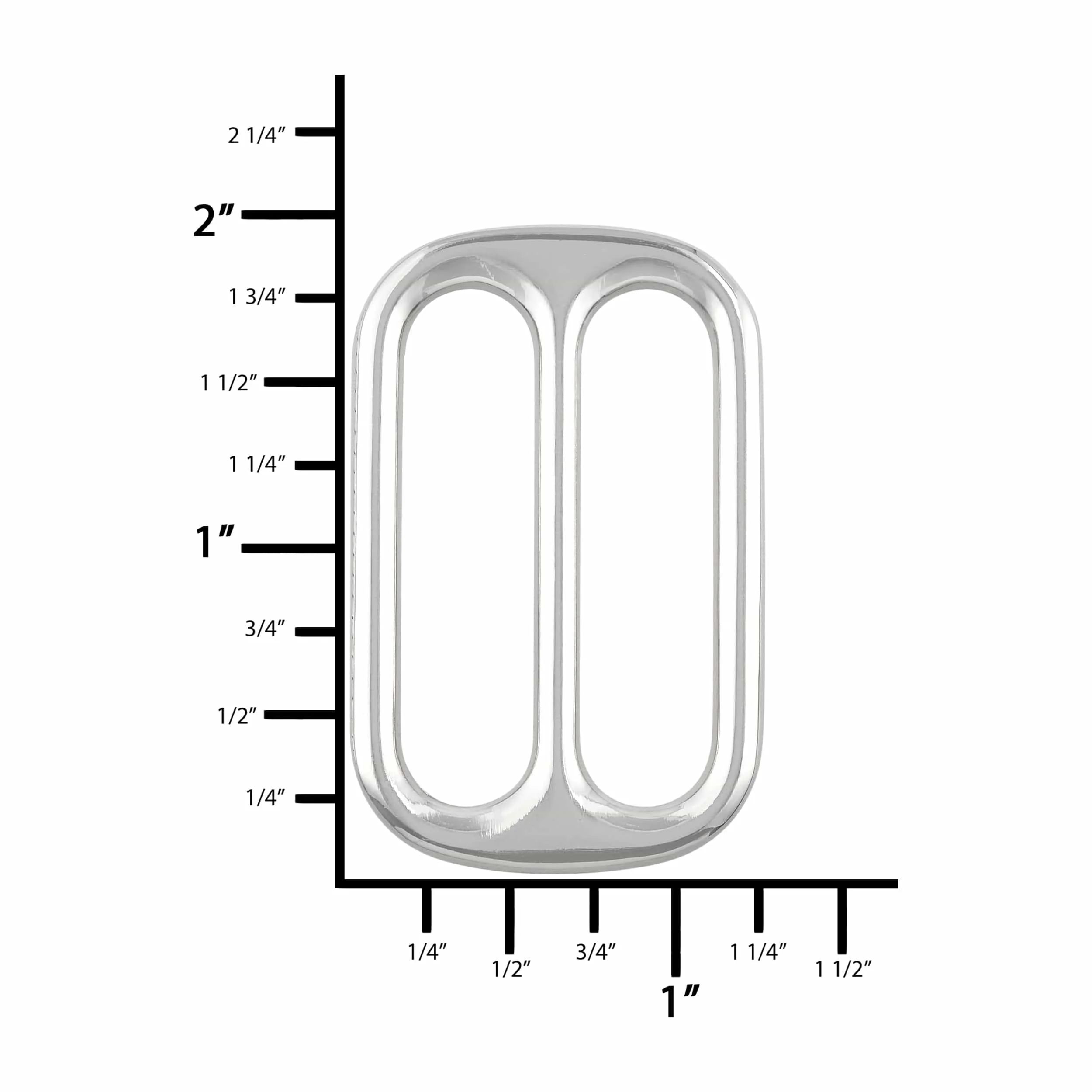 1 1/2" Nickel, Cast Tri Glide Slide, Zinc Alloy - Image 2