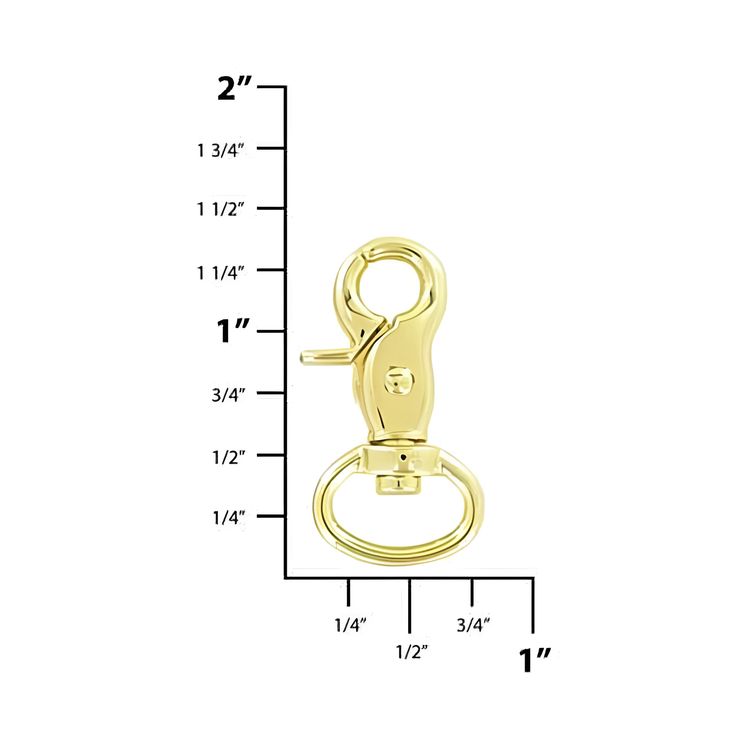 1/2" Shiny Gold, 1 1/4" Trigger Swivel Snap Hook, Zinc Alloy, 5-Pack - Image 2