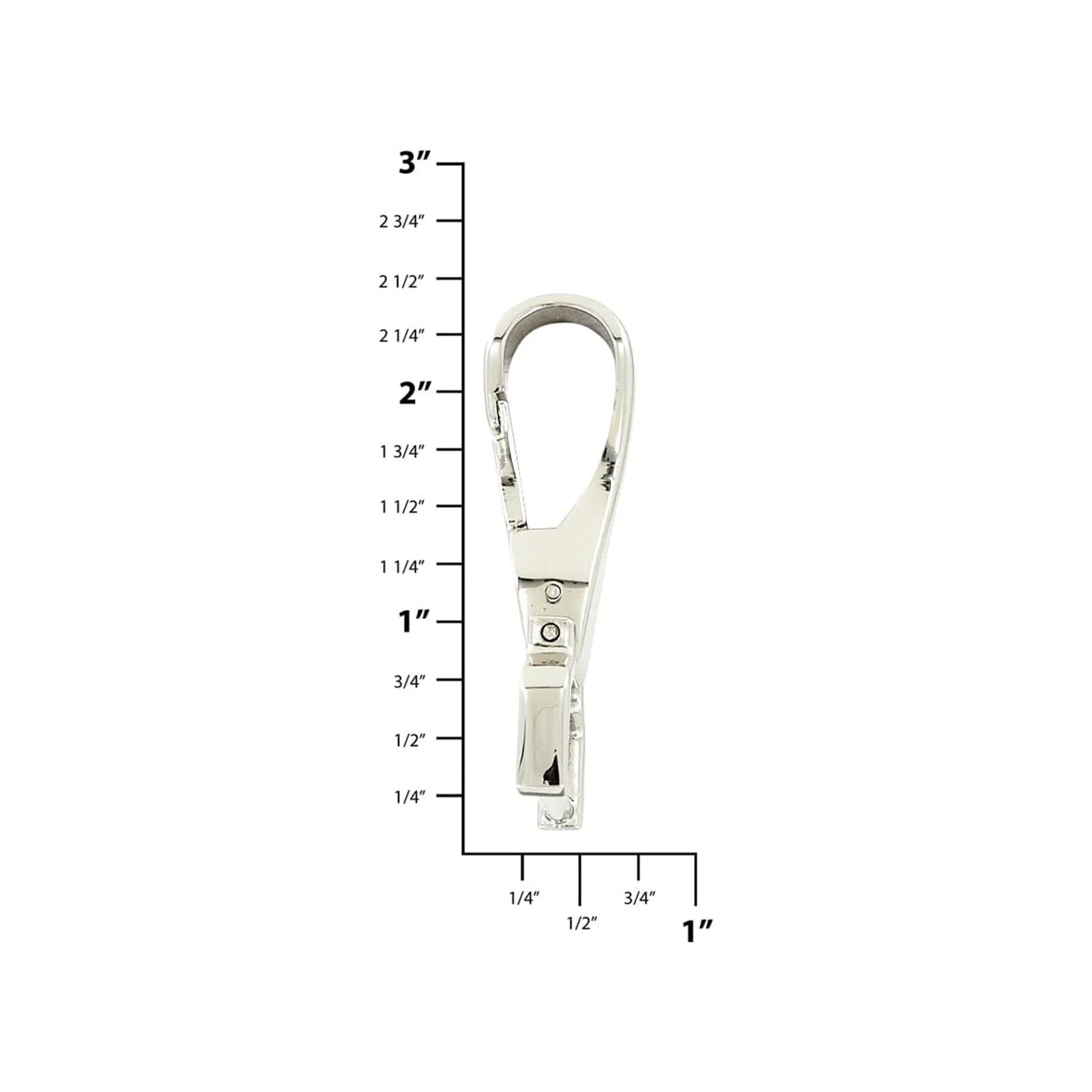 1" Shiny Nickel, Lever Snap Hook, Zinc Alloy - Image 2