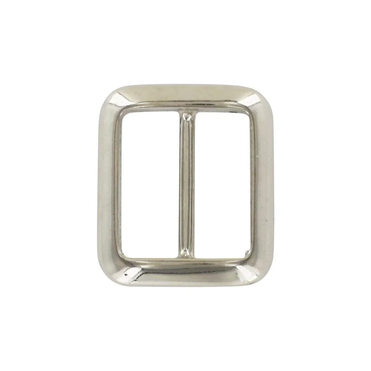 1" Shiny Nickel, Cast Concave Tri Glide Buckle, Zinc Alloy - Image 3