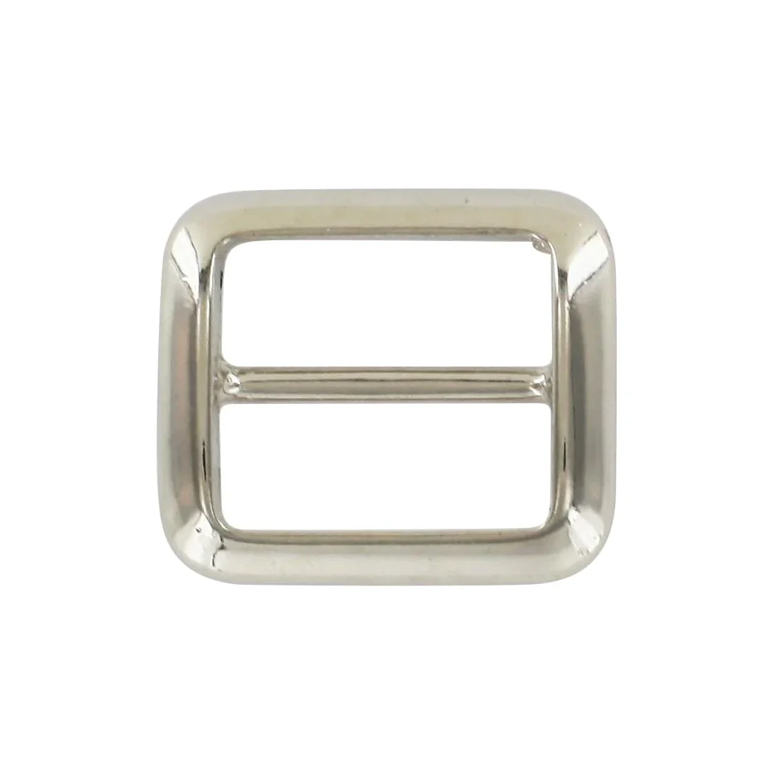 1" Shiny Nickel, Cast Concave Tri Glide Buckle, Zinc Alloy - Image 5