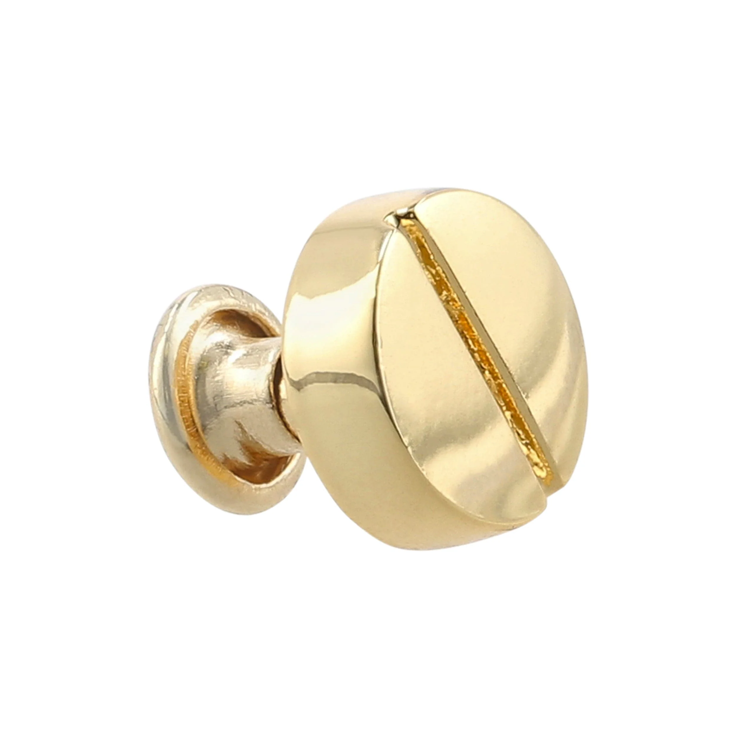 9mm Shiny Gold, Flat Screw Top Rivet Stud, Steel - PK5