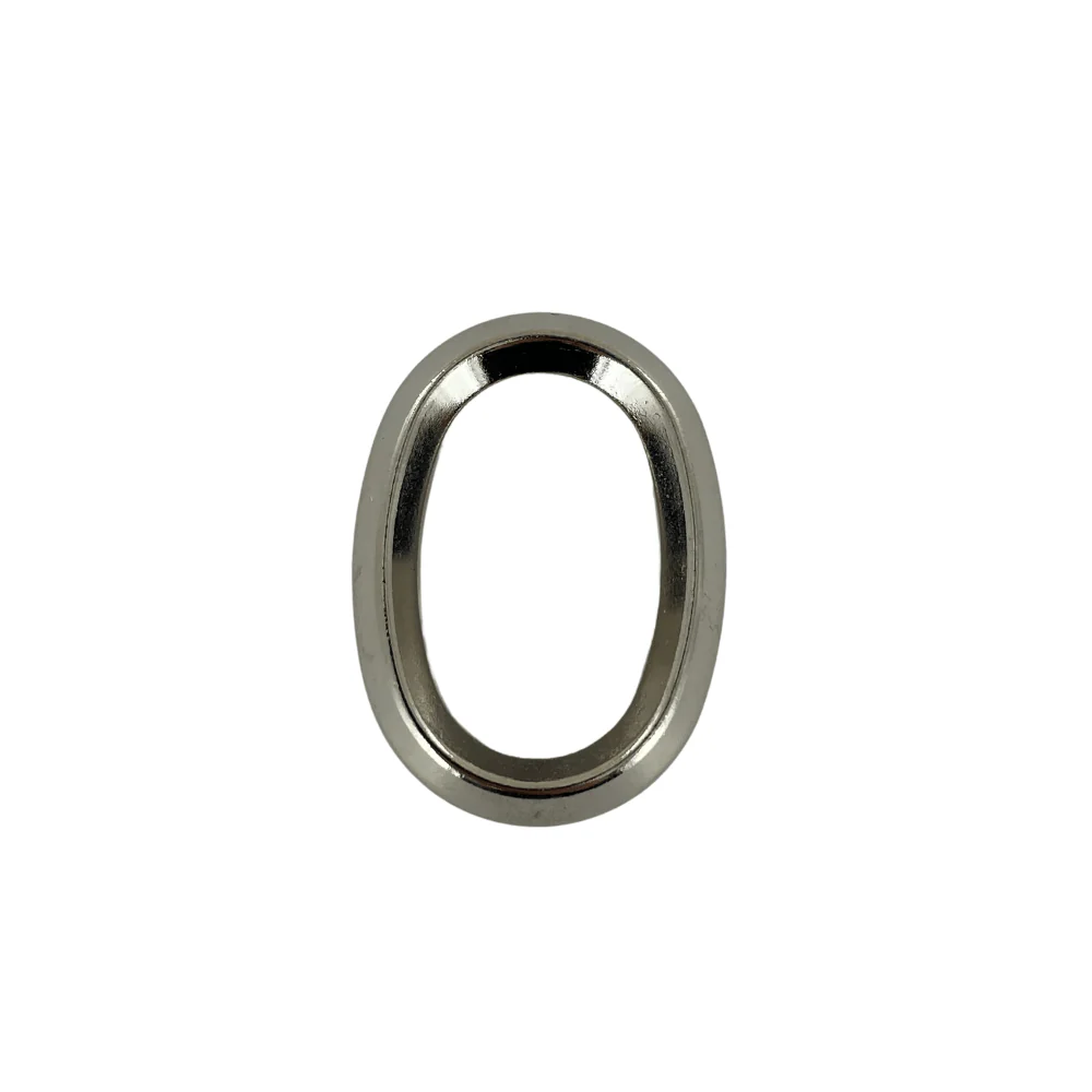1 3/16" Nickel, Solid Beveled Oval Ring, Zinc Alloy - Image 2