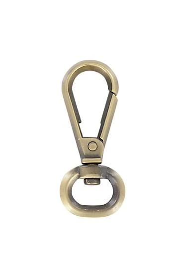 1/2" Antique Brass, Lever Swivel Snap Hook, Zinc Alloy - Image 2