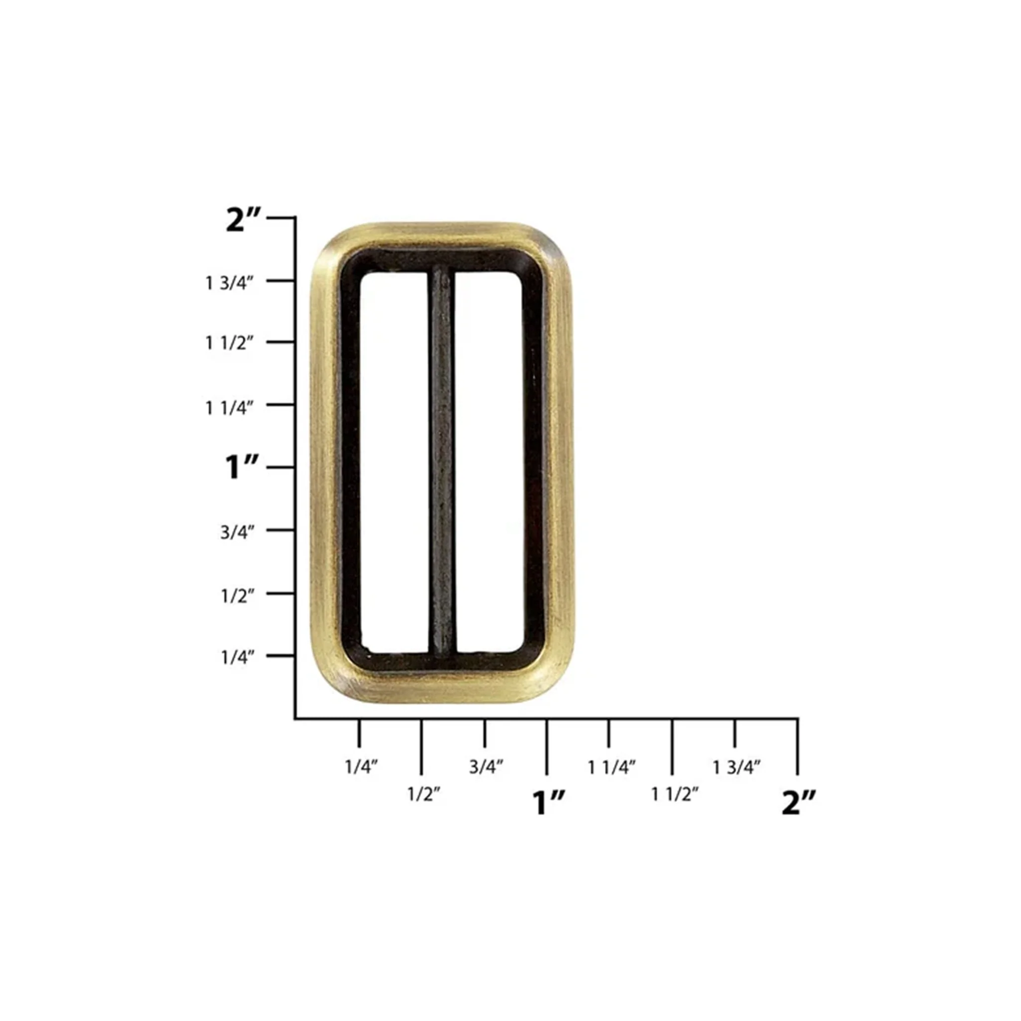 1 1/2" Antique Brass, Cast Beveled Double Loop, Zinc Alloy - Image 2