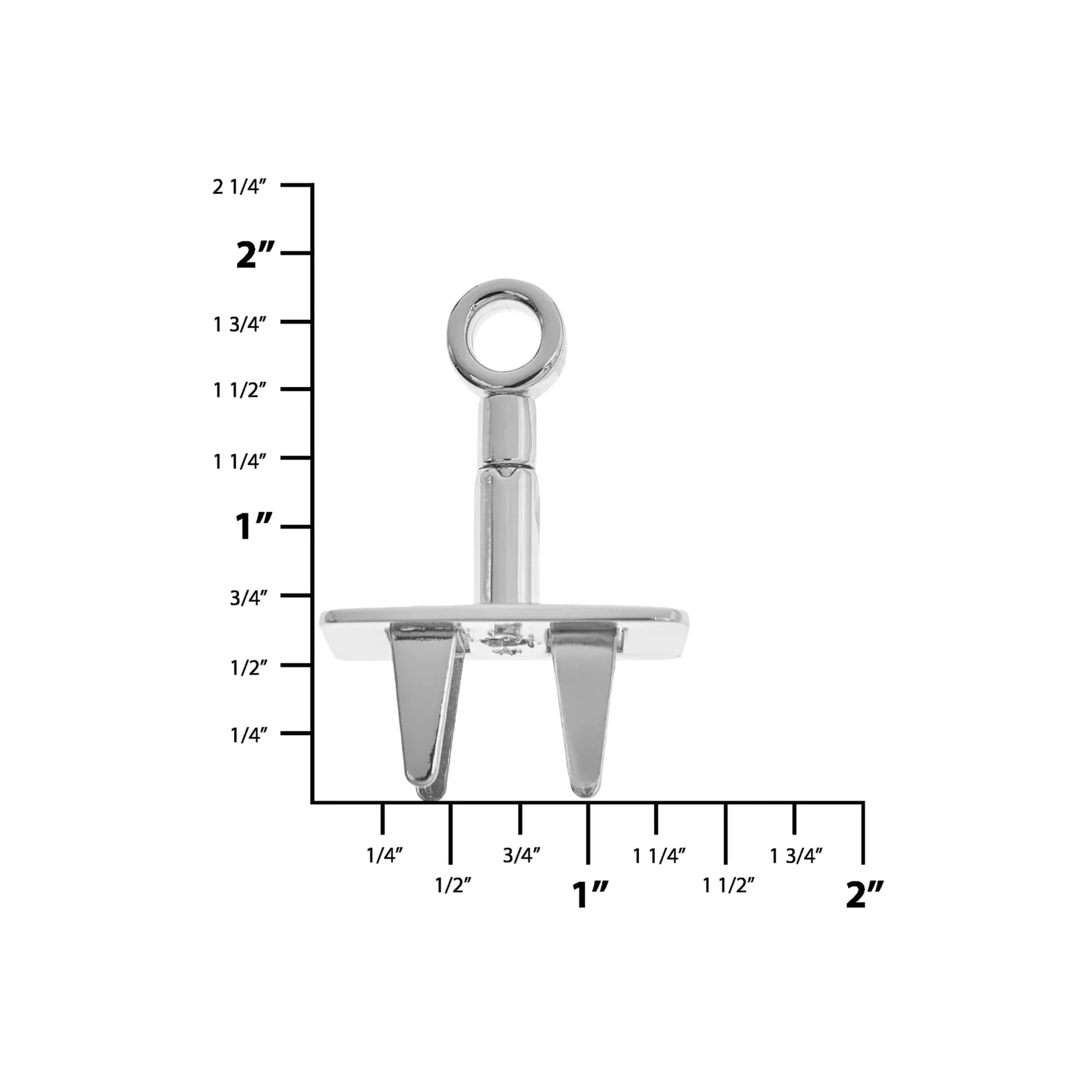 1 3/4" Shiny Nickel, Triple Plate Turn Lock, Zinc Alloy, #P-2908-NIC - Image 2