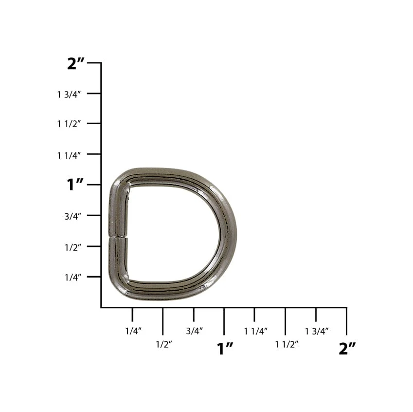 3/4" Gunmetal, Split D Ring, Steel - Image 2