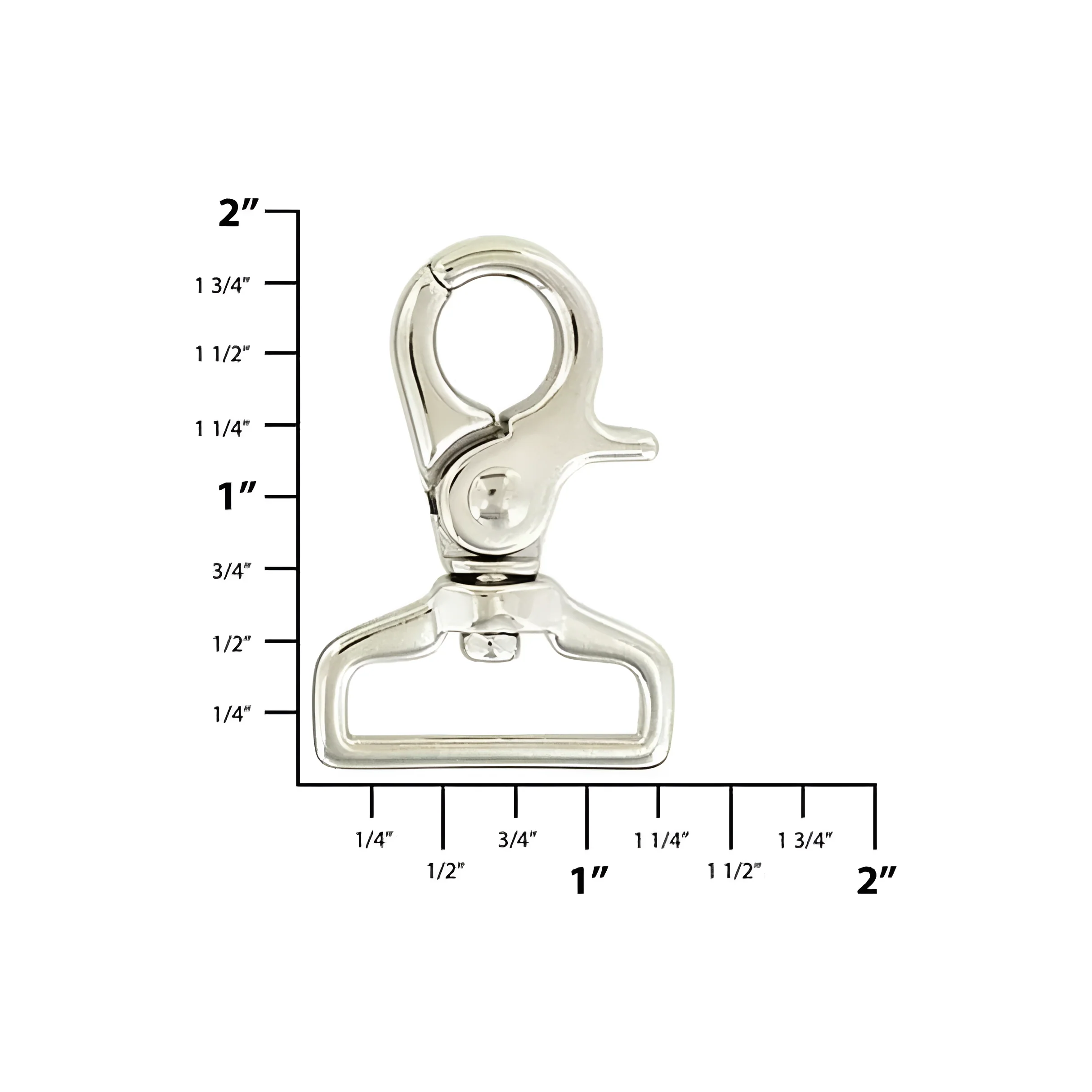 1" Nickel, Trigger Swivel Snap Hook, Zinc Alloy- 4pk - Image 2