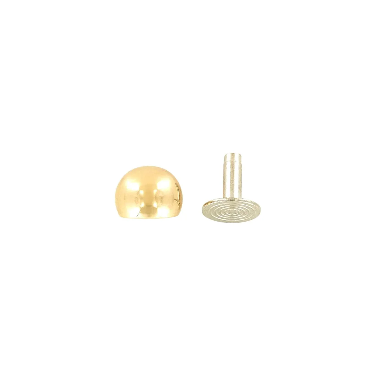 10mm Brass, Round Ball Bottom Stud, Solid Brass-10PK - Image 3