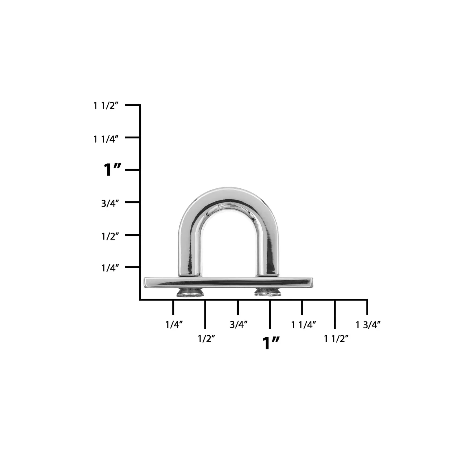1 1/4" Shiny Nickel, Padlock Keeper, Handle Loop with Plate, Steel - Image 2