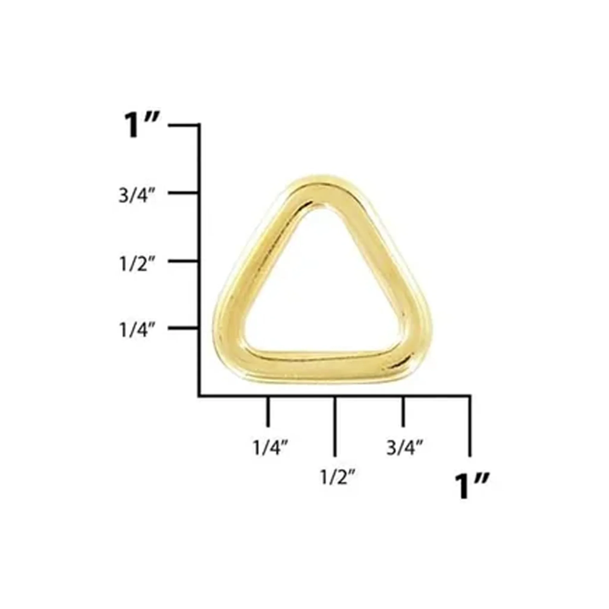 5/8" Shiny Gold, Flat Triangle Ring, Zinc Alloy - Image 2