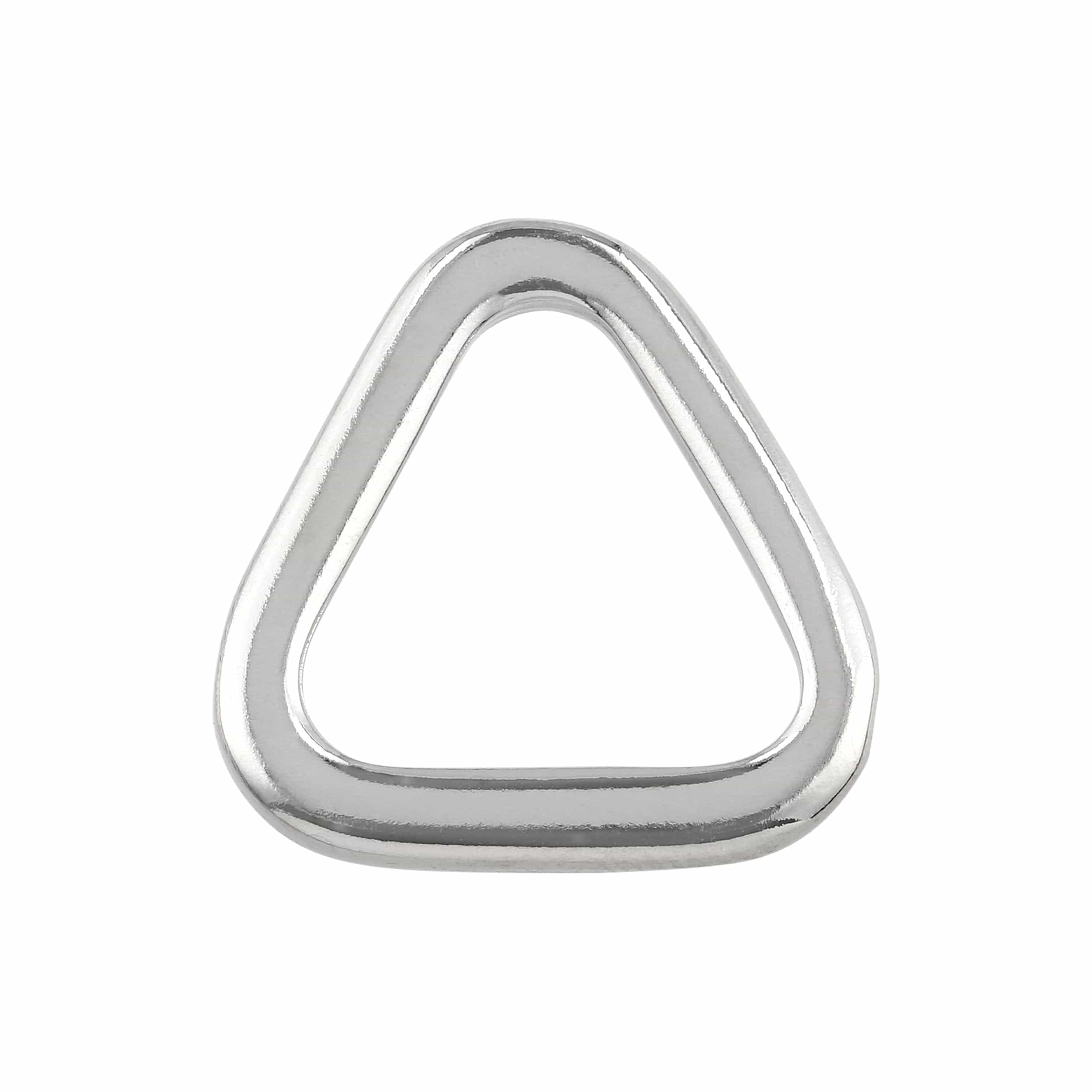 3/4" Shiny Nickel, Flat Triangle Ring, Zinc Alloy