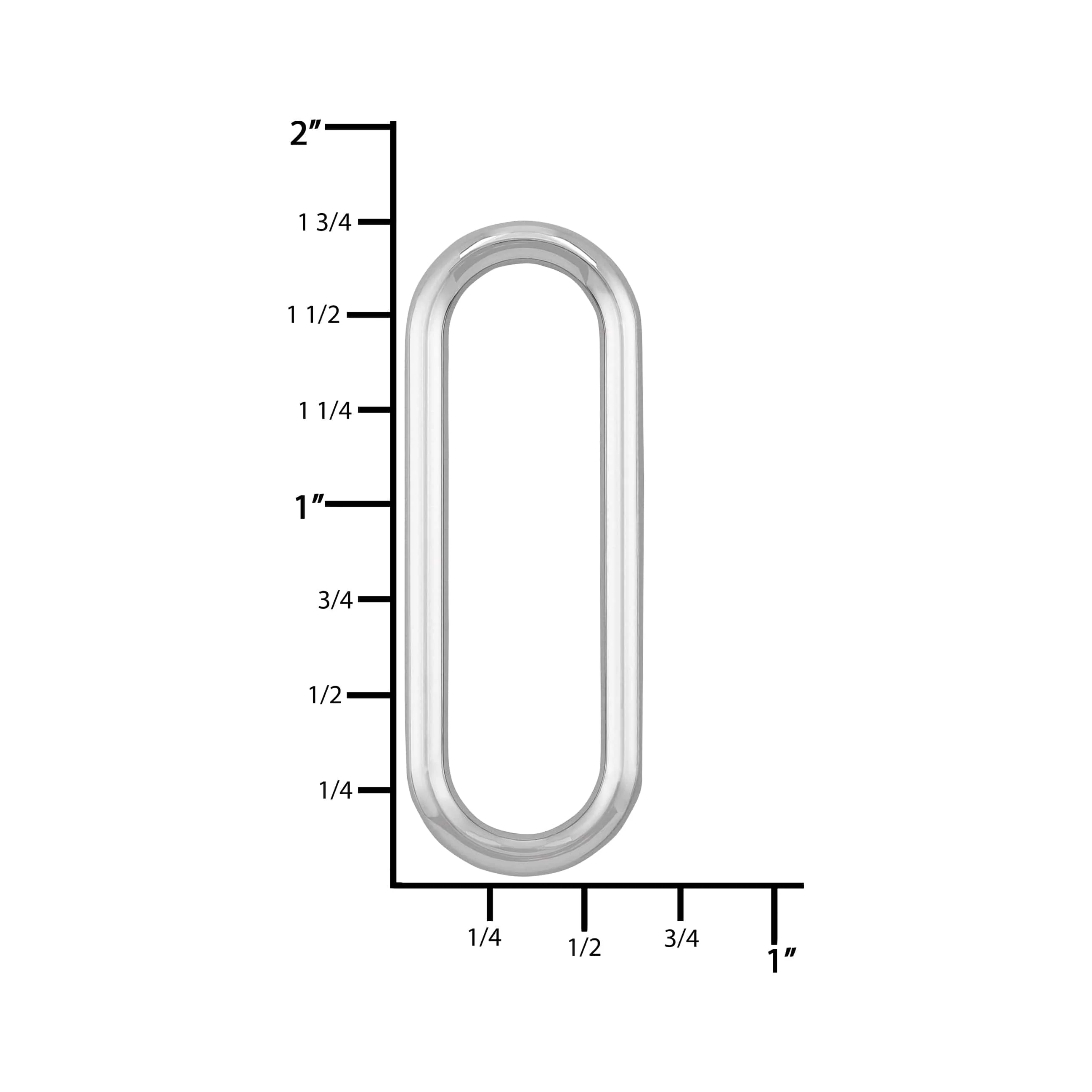1 1/2" Shiny Nickel, Oval Ring, Zinc Alloy-PK5 - Image 3