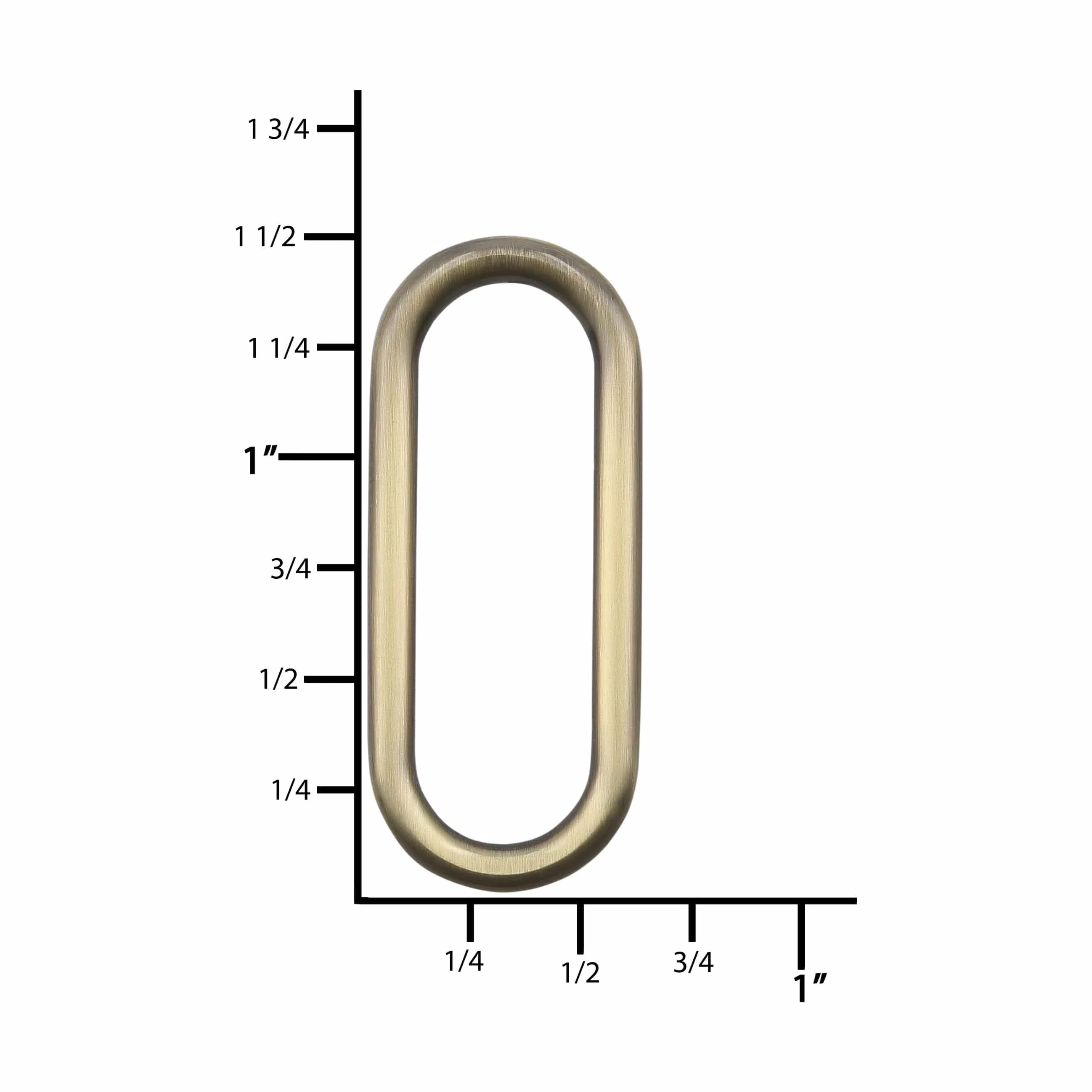 1 1/4" Antique Brass, Oval Ring, Zinc Alloy-5pk - Image 2