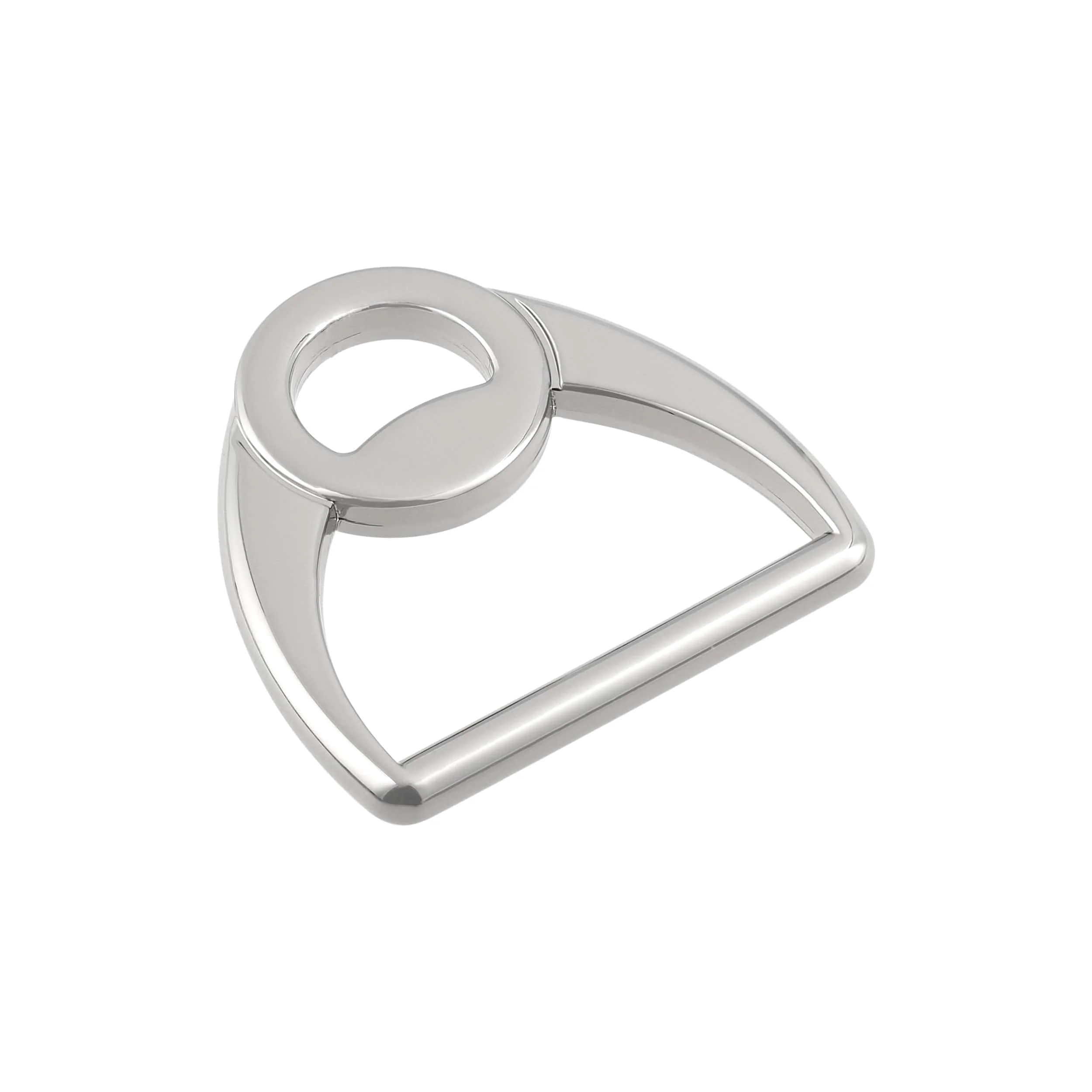 1 1/2" Shiny Nickel, Double Loop D-Ring, Zinc Alloy - Image 3