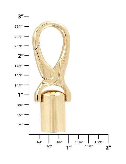 1/2" Gold, Strap End With Snaphook, Steel - Image 10