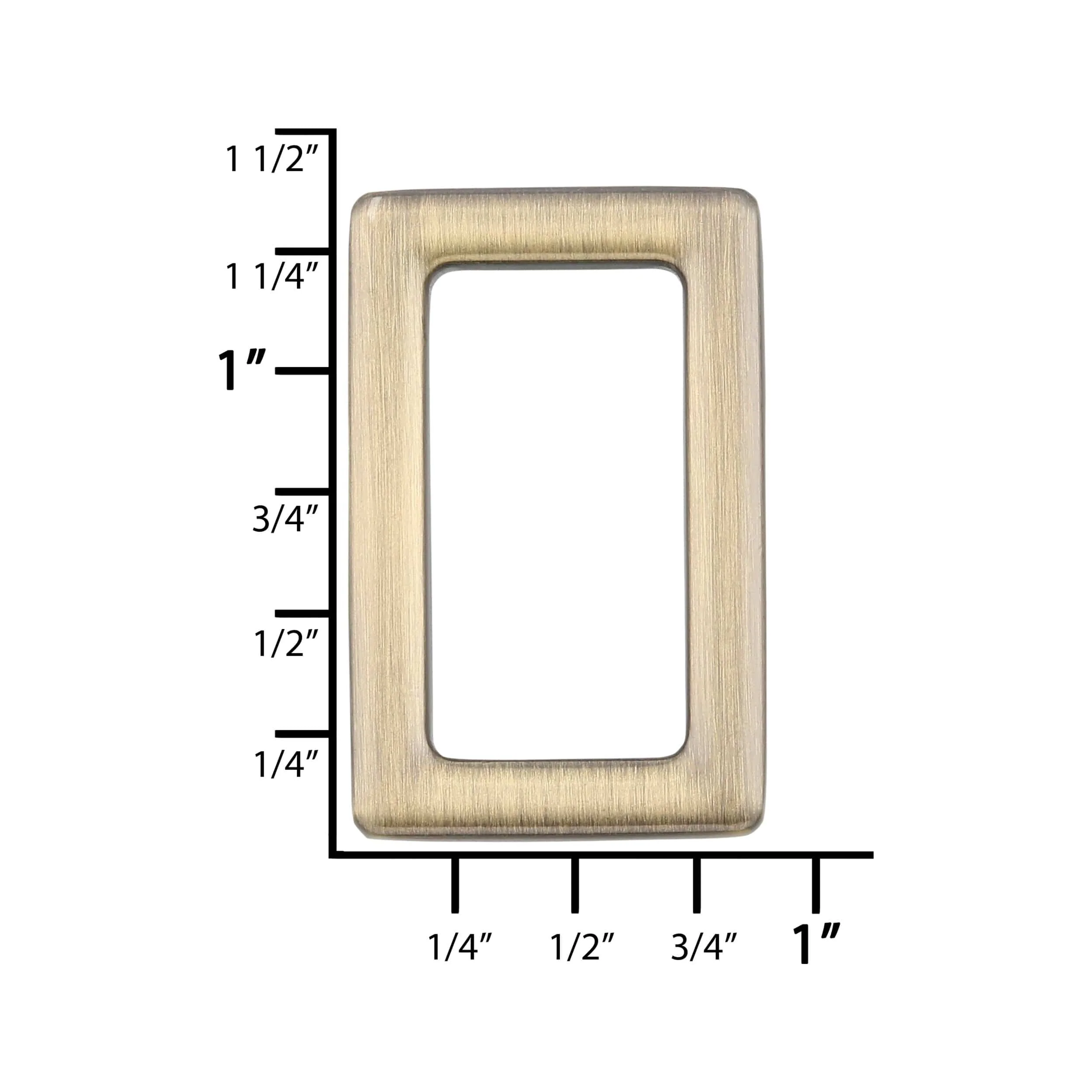 1" Antique Brass, Rectangular Ring, Zinc Alloy - Image 3