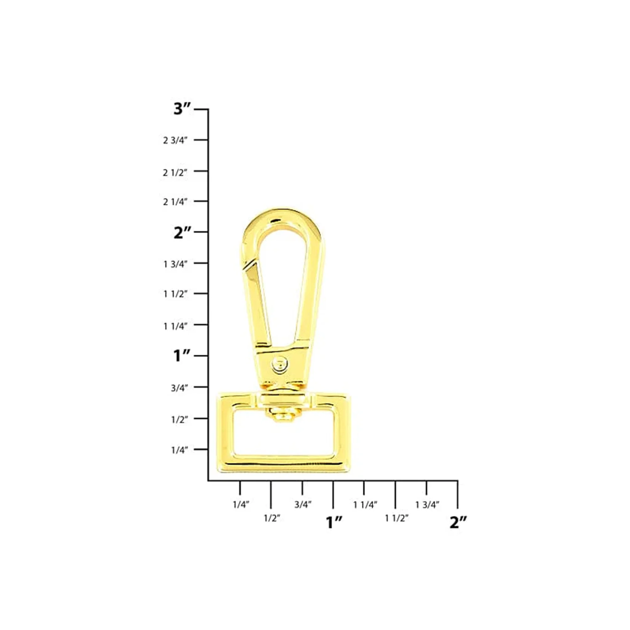3/4" Shiny Gold, 2 1/8" Lever Flat Profile Swivel Snap, Zinc Alloy - Image 2