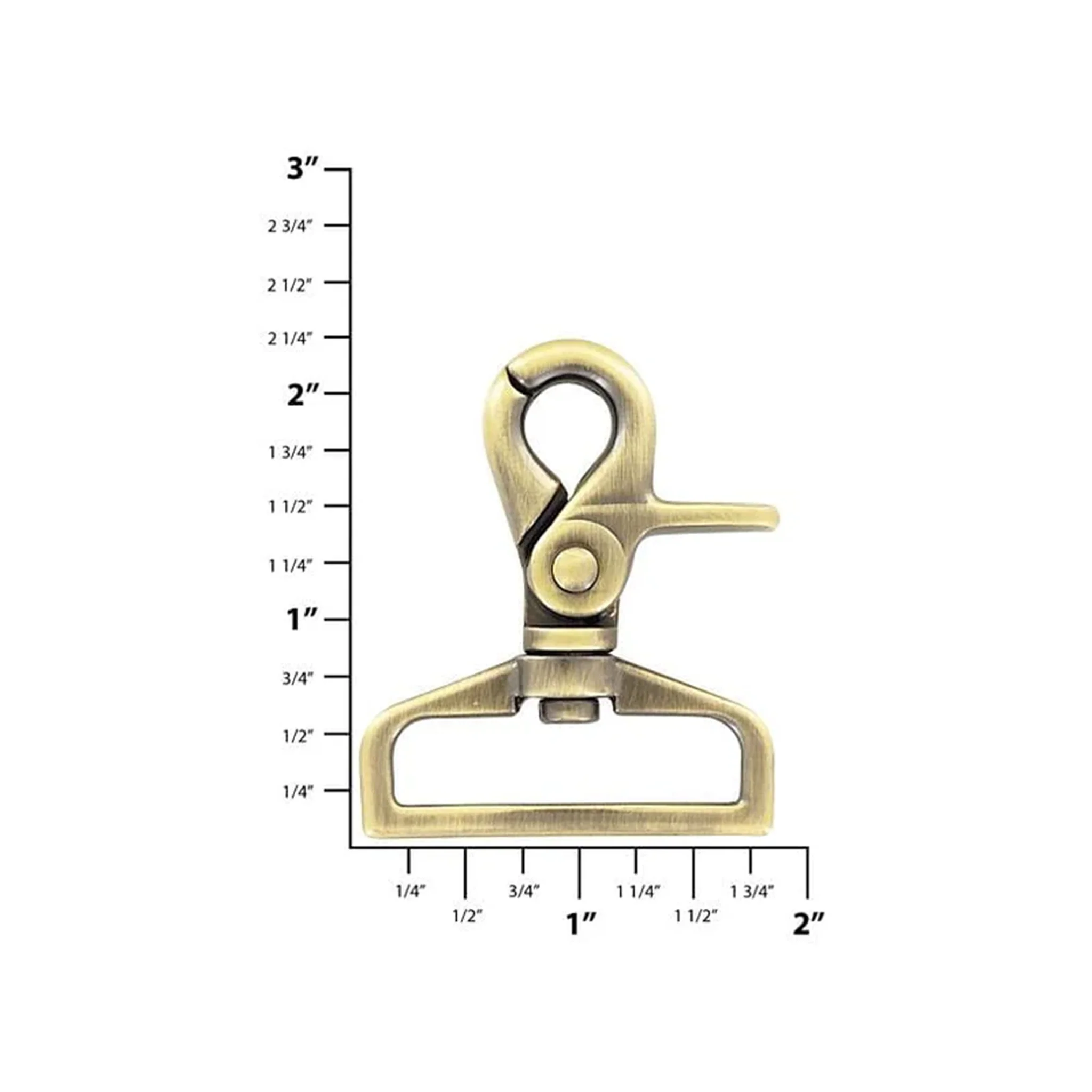 1 1/2" Antique Brass, Trigger Swivel Snap Hook, Zinc Alloy - Image 2