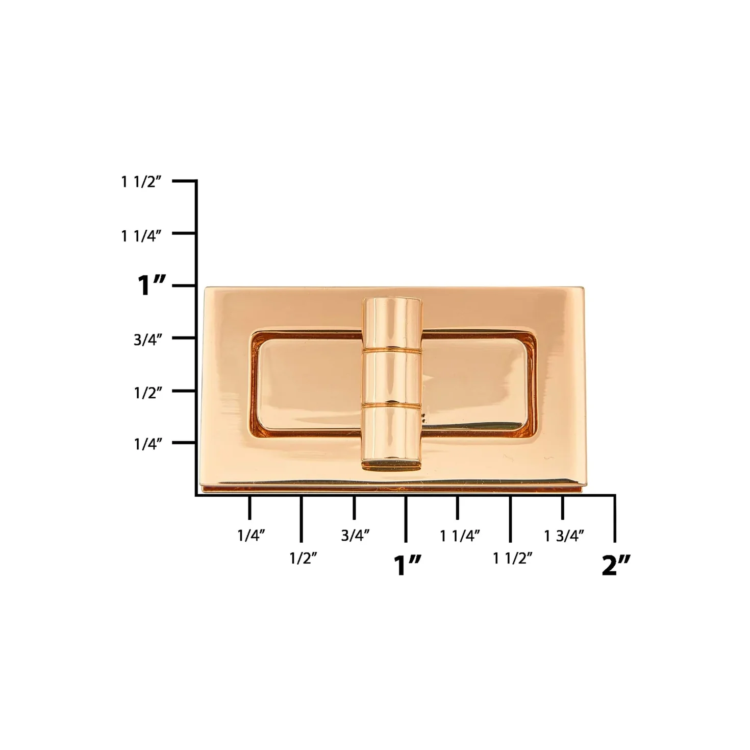 1 7/8 Shiny Gold, Turn Lock, Zinc Alloy - Image 2