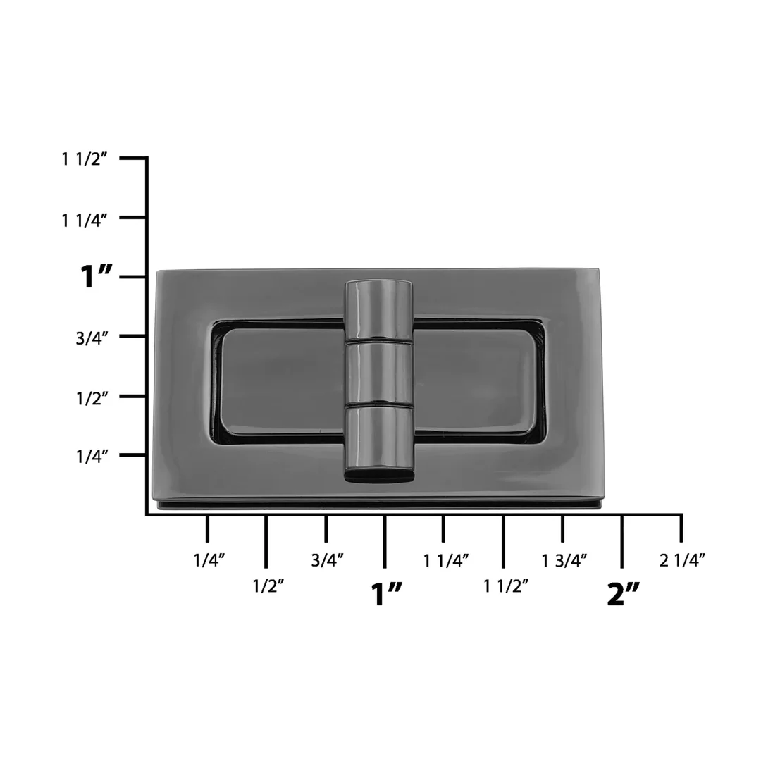 1 7/8" Gunmetal, Turn Lock, Zinc Alloy - Image 2
