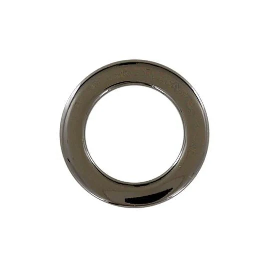 3/4" Shiny Gunmetal, Flat Round Ring, Zinc Alloy
