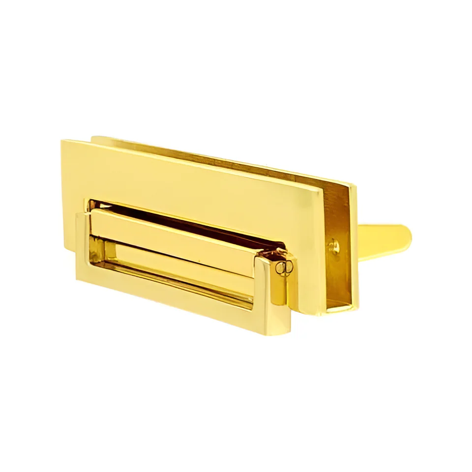 2 5/8" Gold, Flap Drop Lock, Zinc Alloy - Image 4