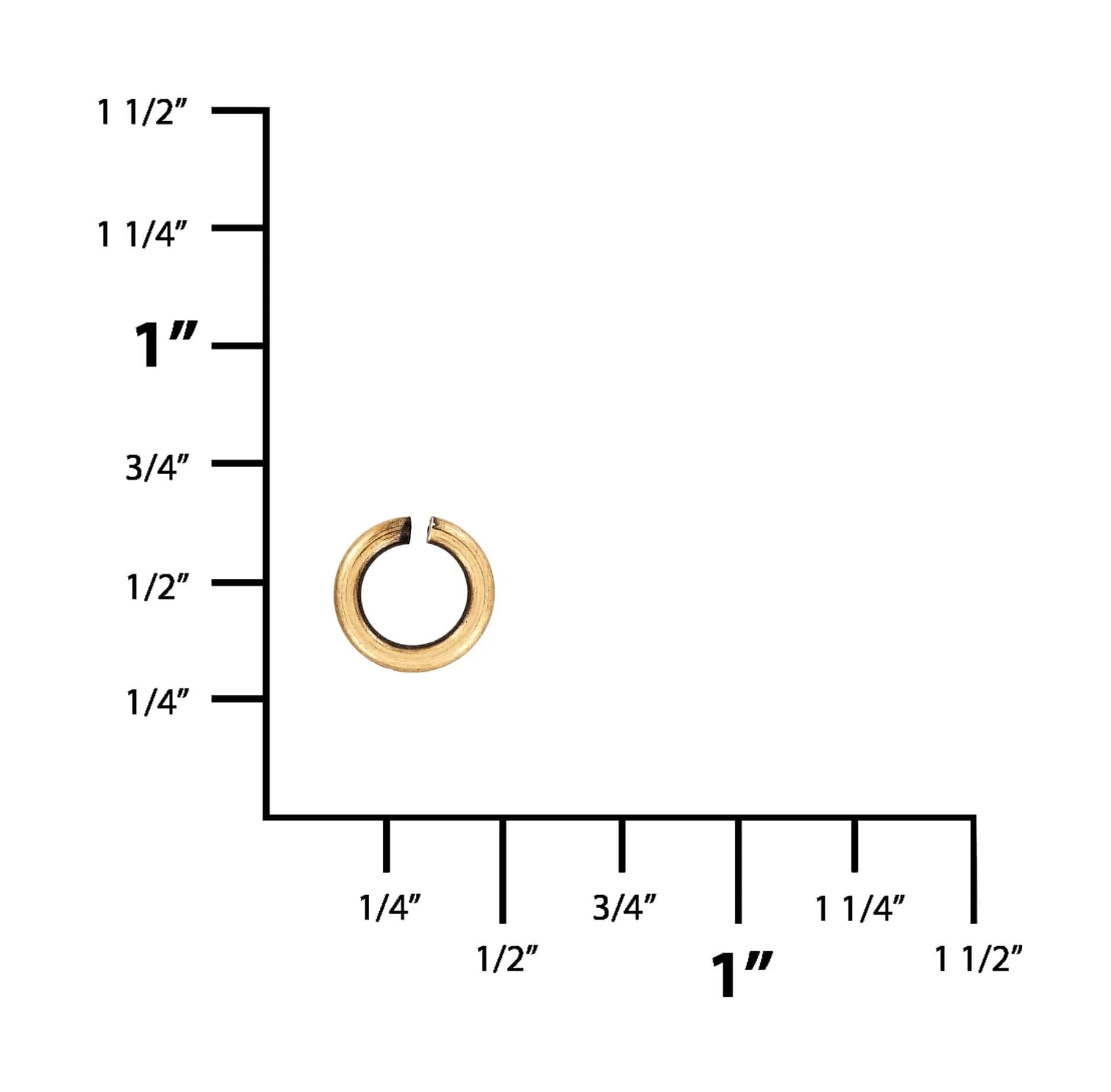 1/4" Brass Oxide, Split Round Jump Ring, Solid Brass - Image 3