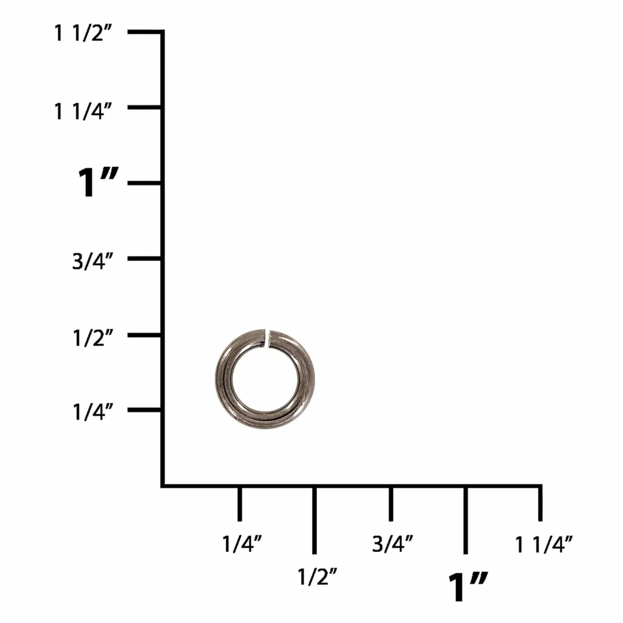 1/4" Gunmetal, Split Round Jump Ring, Solid Brass - Image 2