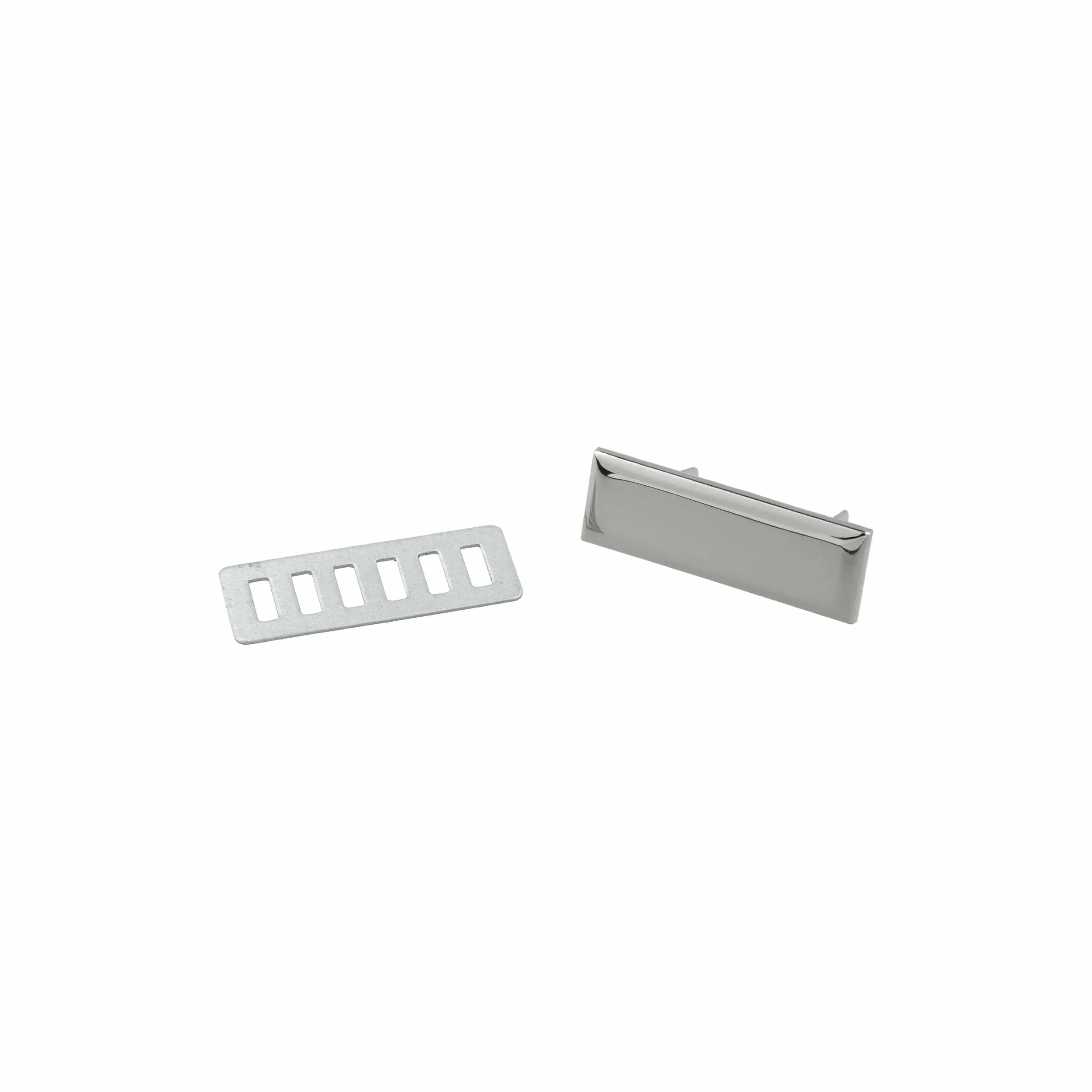 12mm Nickel, Logo Plate with Prongs, Zinc Alloy - Image 2