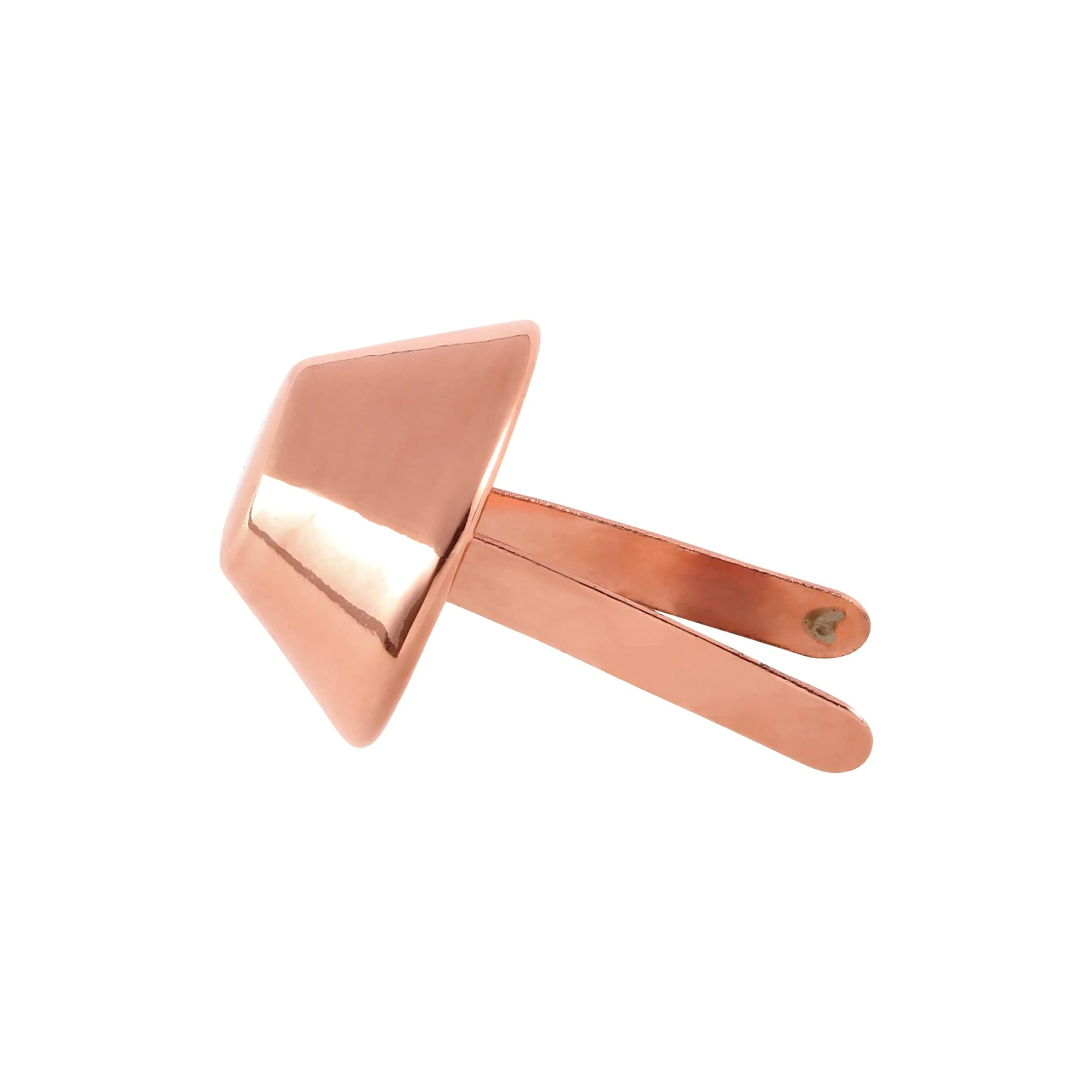 15mm Shiny Copper, Cone Handbag Bottom with Prongs, Zinc Alloy - Image 3