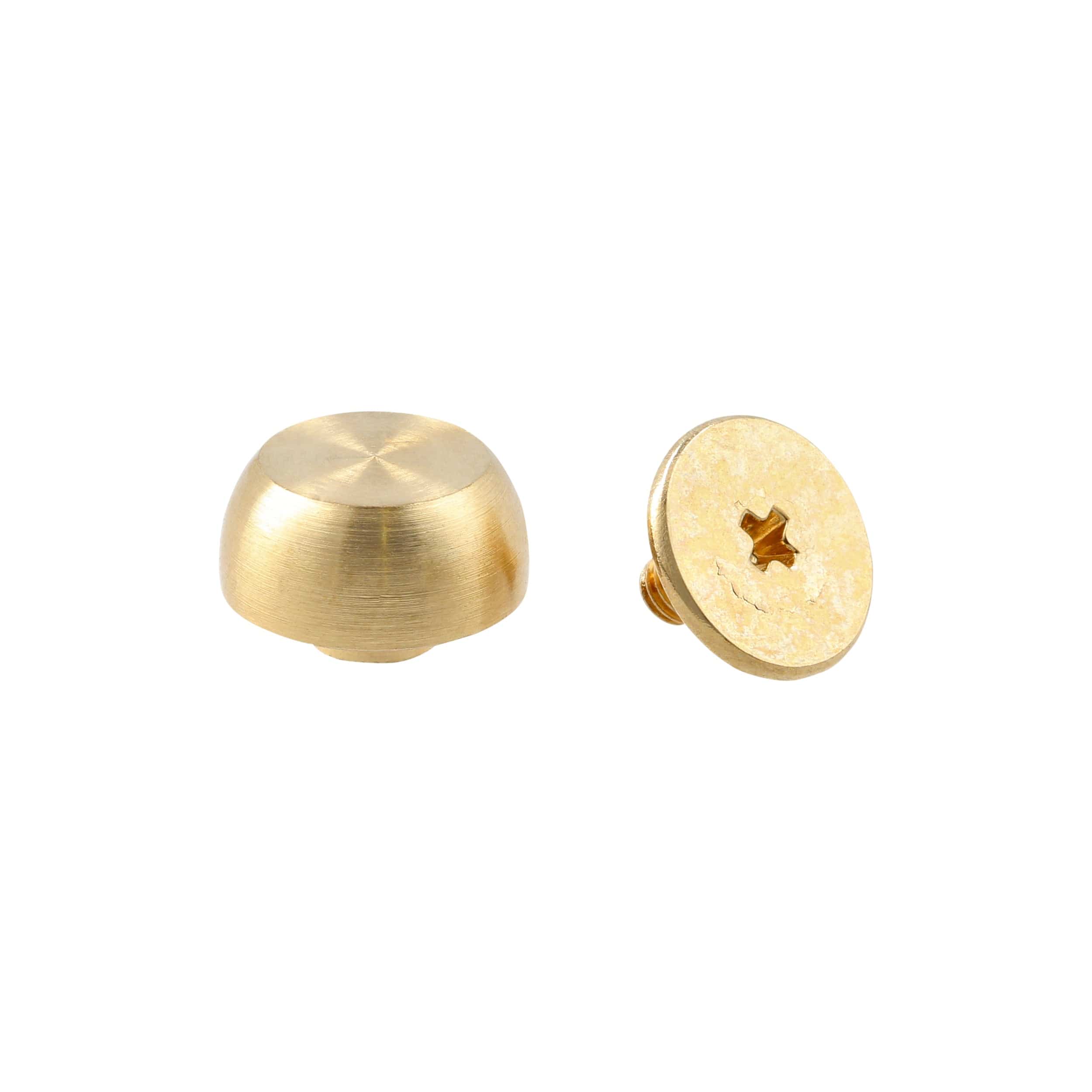 11mm Brass, Dome Top Stud with Screw, Zinc Alloy - PK5 - Image 2