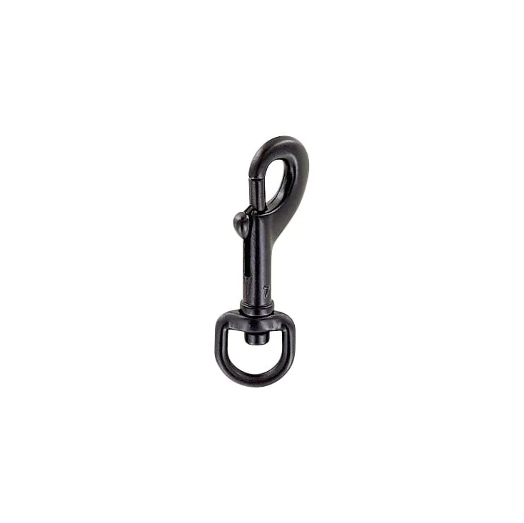 3/8" Matte Black, Bolt Swivel Snap Hook, Zinc Alloy - Image 2