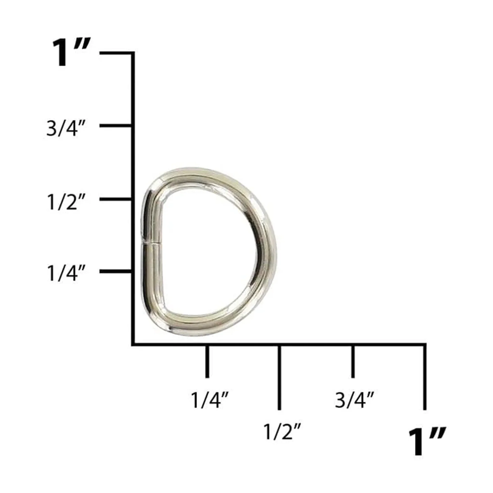 3/8" Nickel, Split D-Ring, Steel - Image 2