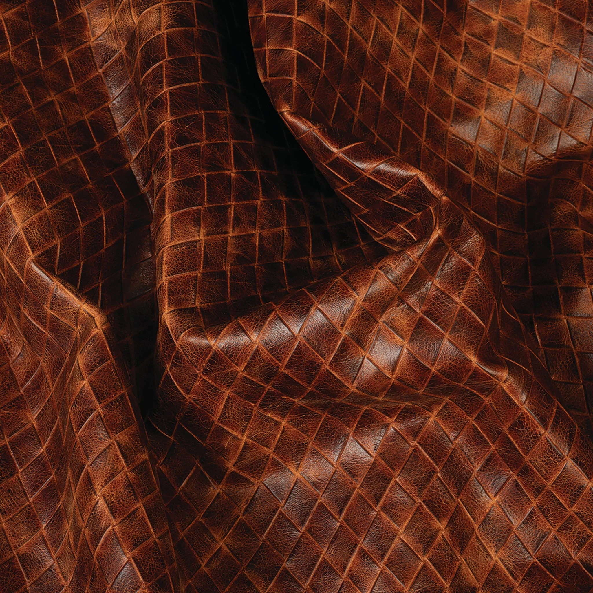 Sample, Embossed Leather, 2-3 oz., Woven Brown - Image 2