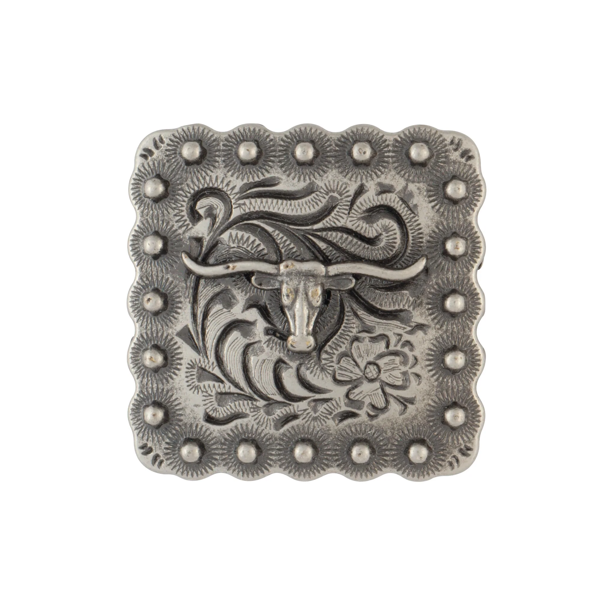 Square Longhorn Berry Concho - Image 5
