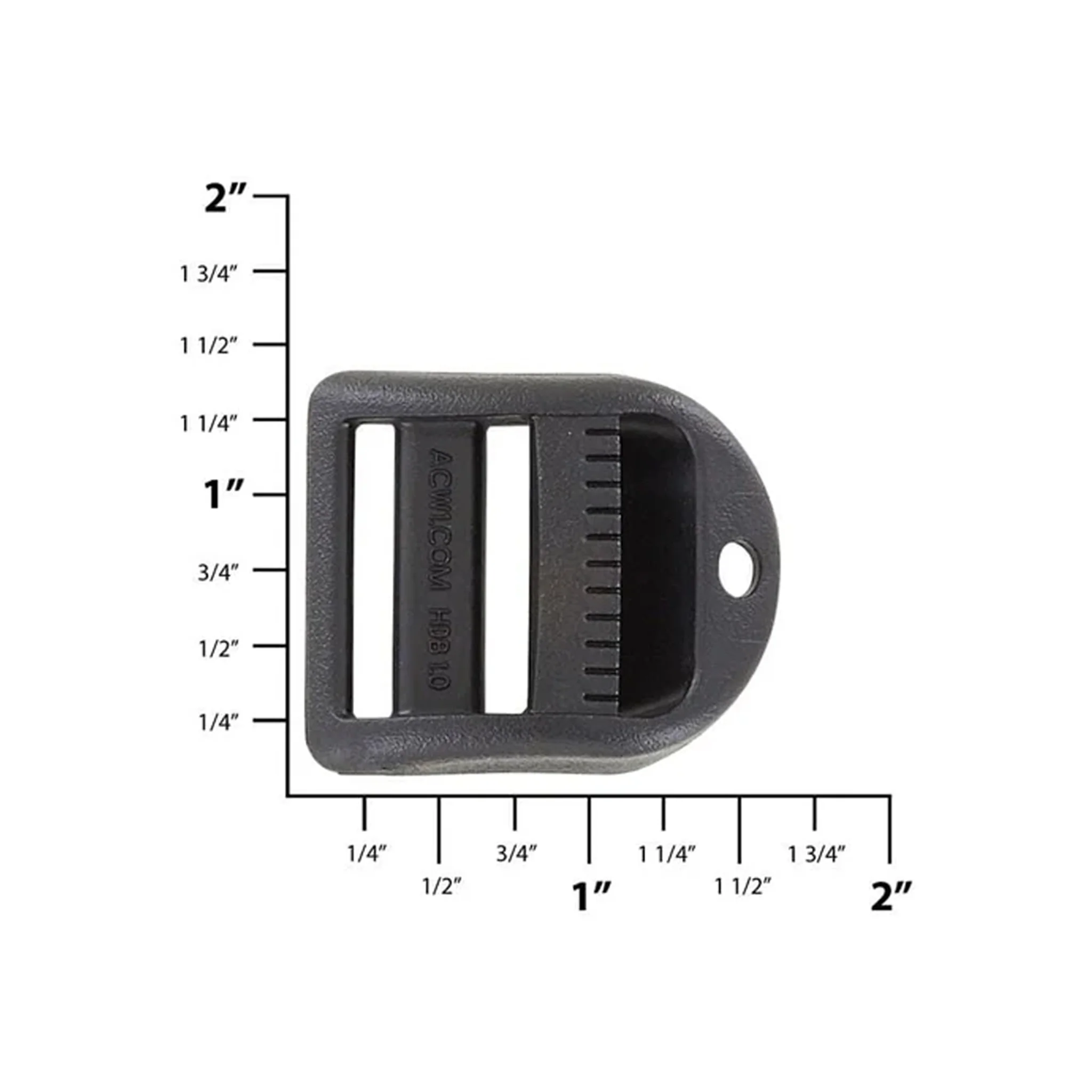 1", Black, Tensionlock With Hole, Plastic - Image 2