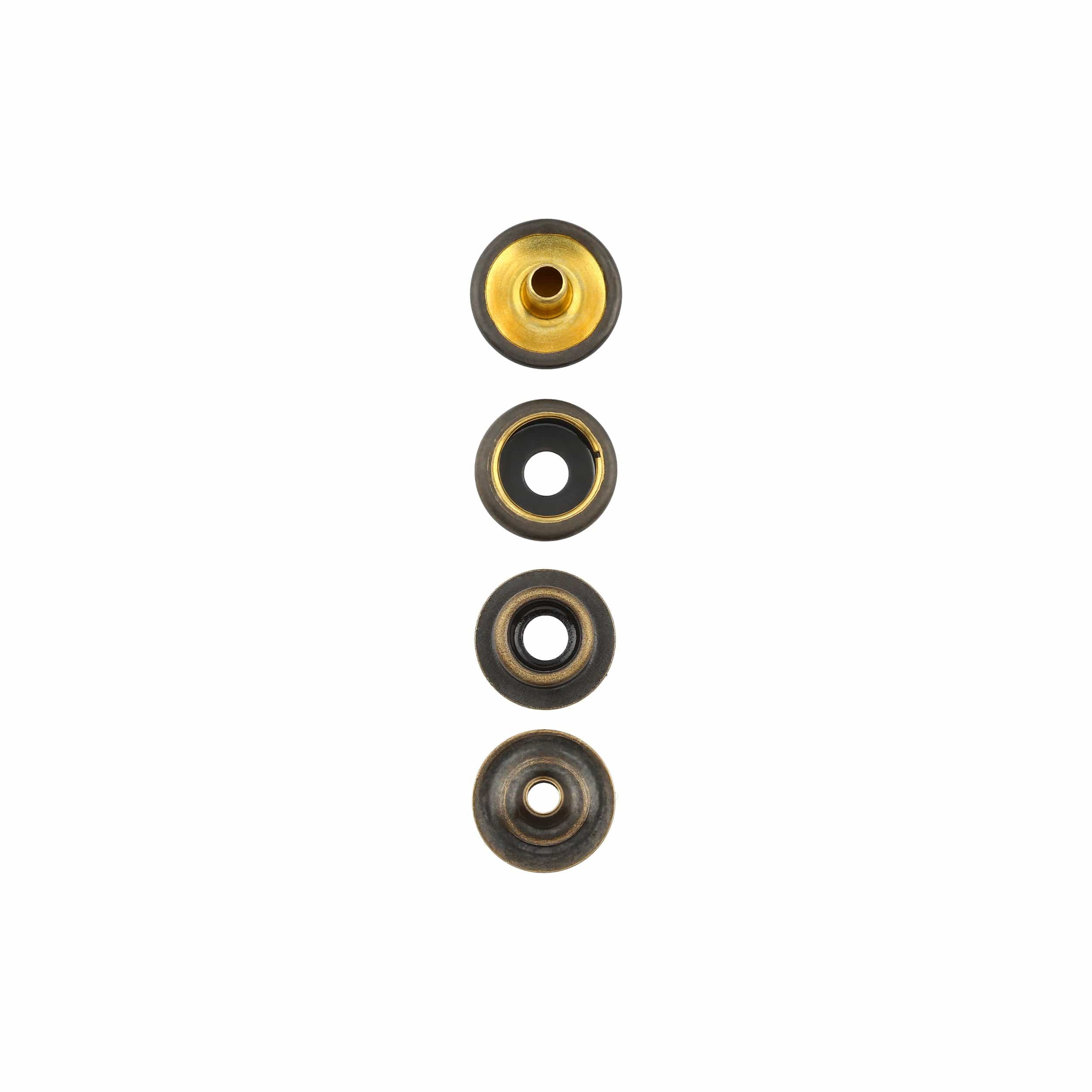 Line 24 Snap Set Solid Brass Antique(Pack of 10 Sets Complete) - Image 2