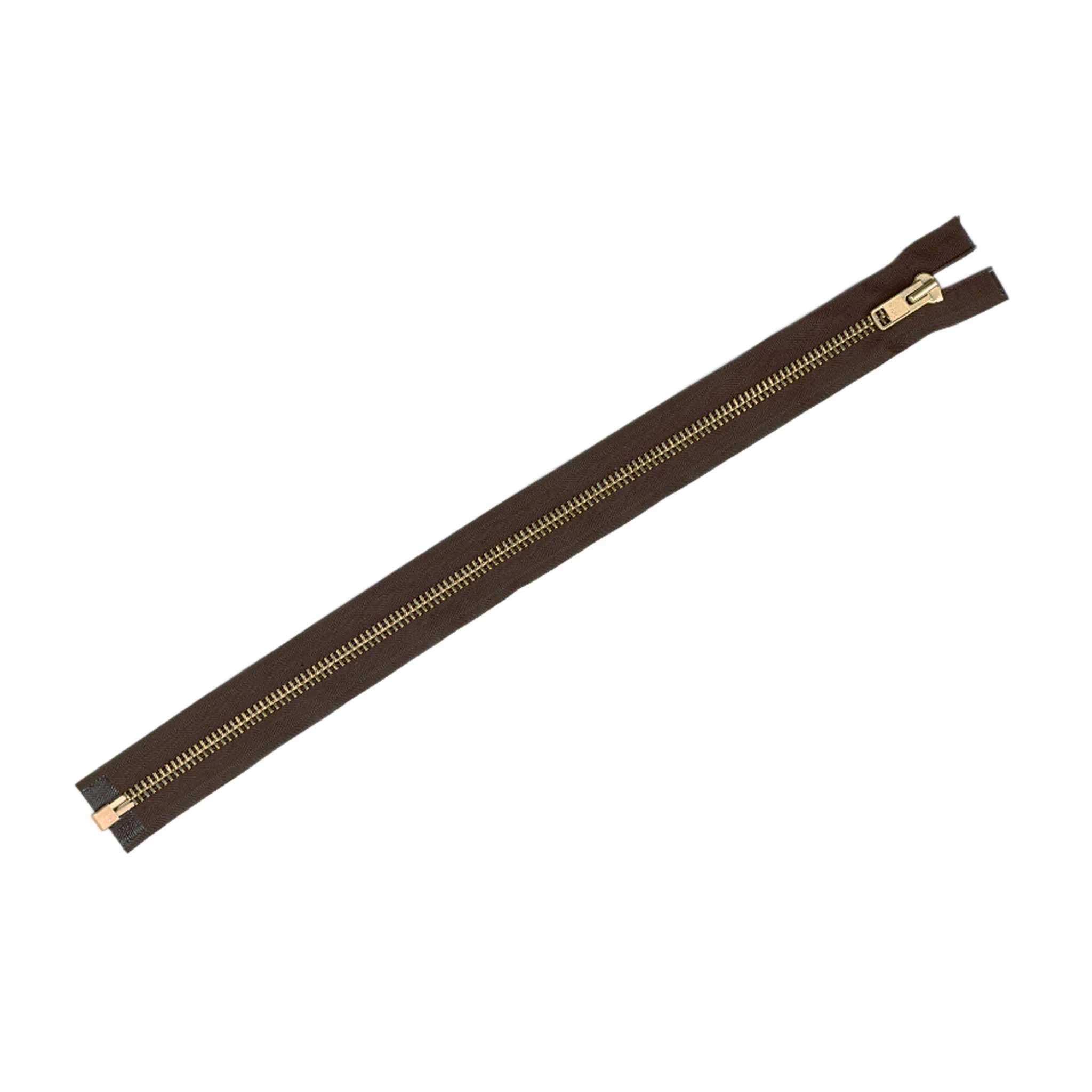 YKK® #10 Zipper - Complete, Solid Brass - Image 2