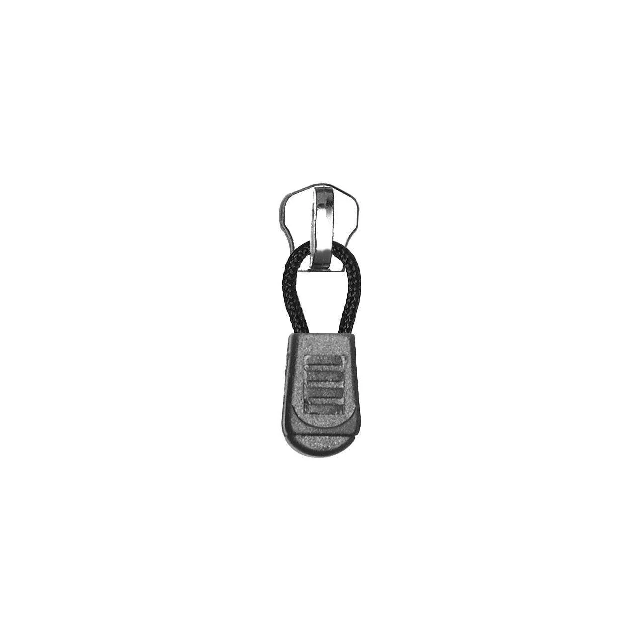 1" Black, Force-Fit Zipper Pull Back, Plastic