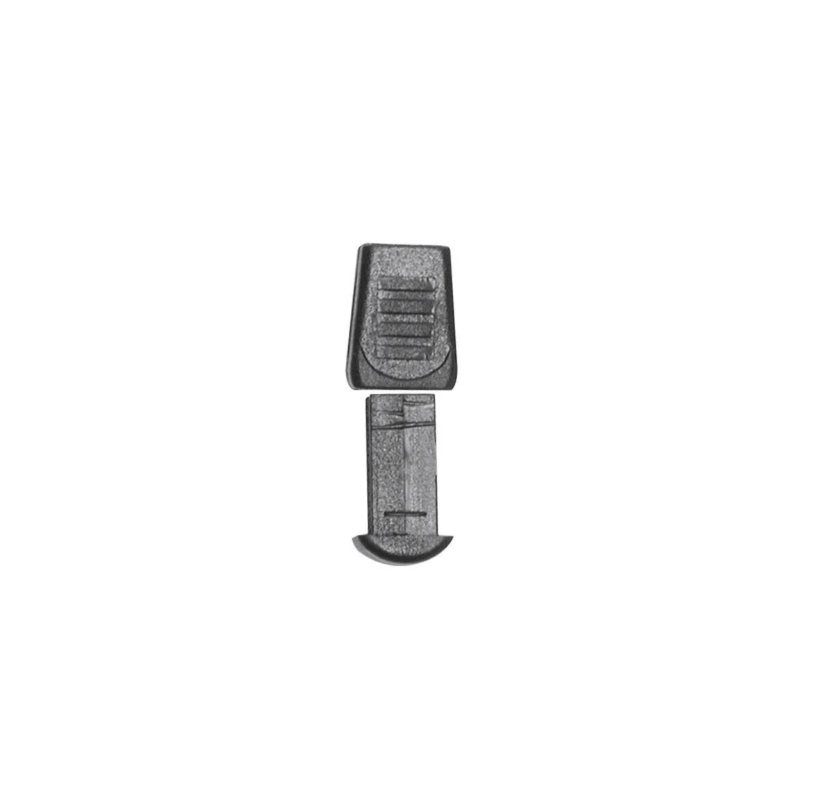 1" Black, Force-Fit Zipper Pull Back, Plastic - Image 2