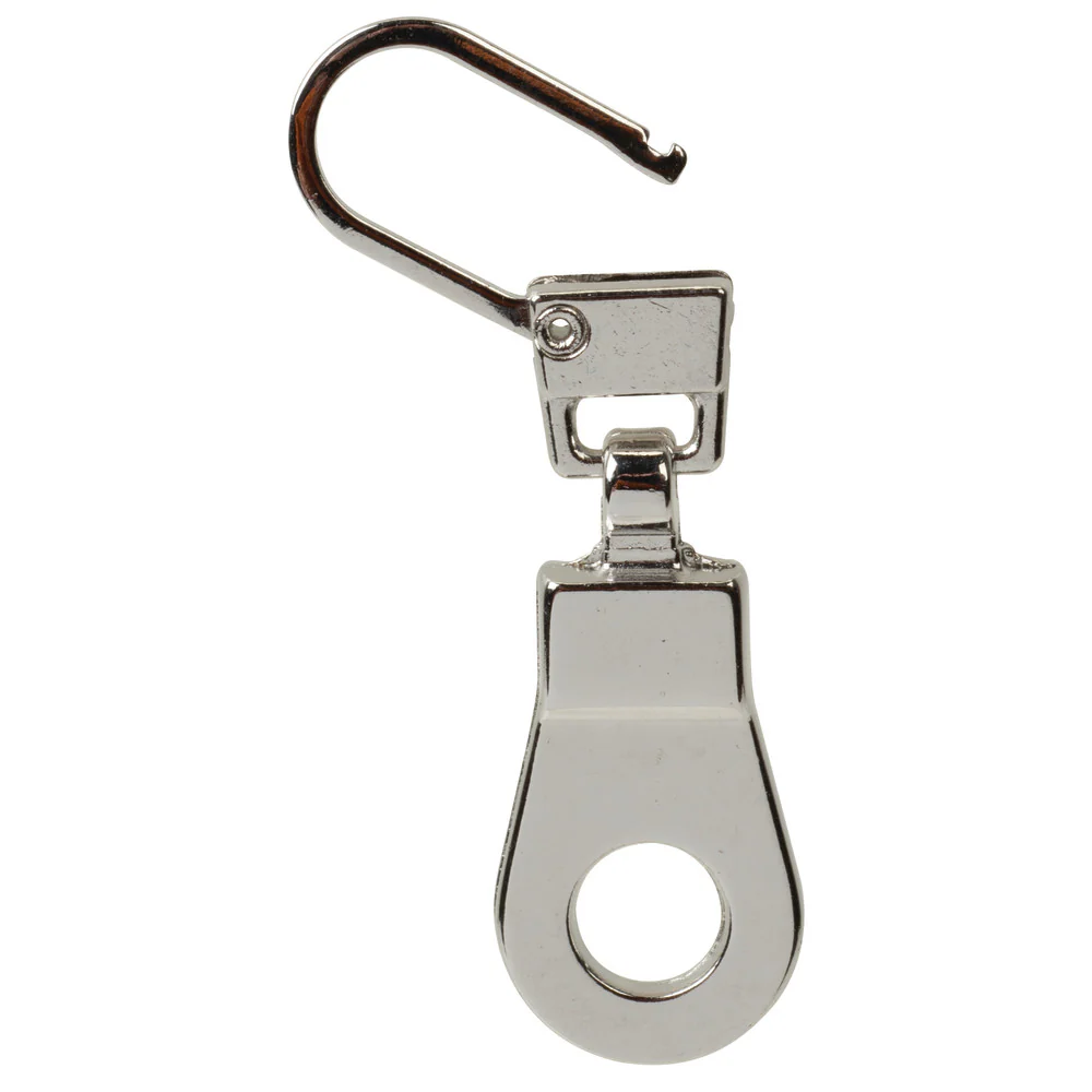 1 5/8" Shiny Nickel, Zipper Pull Replacement, Steel - Image 2